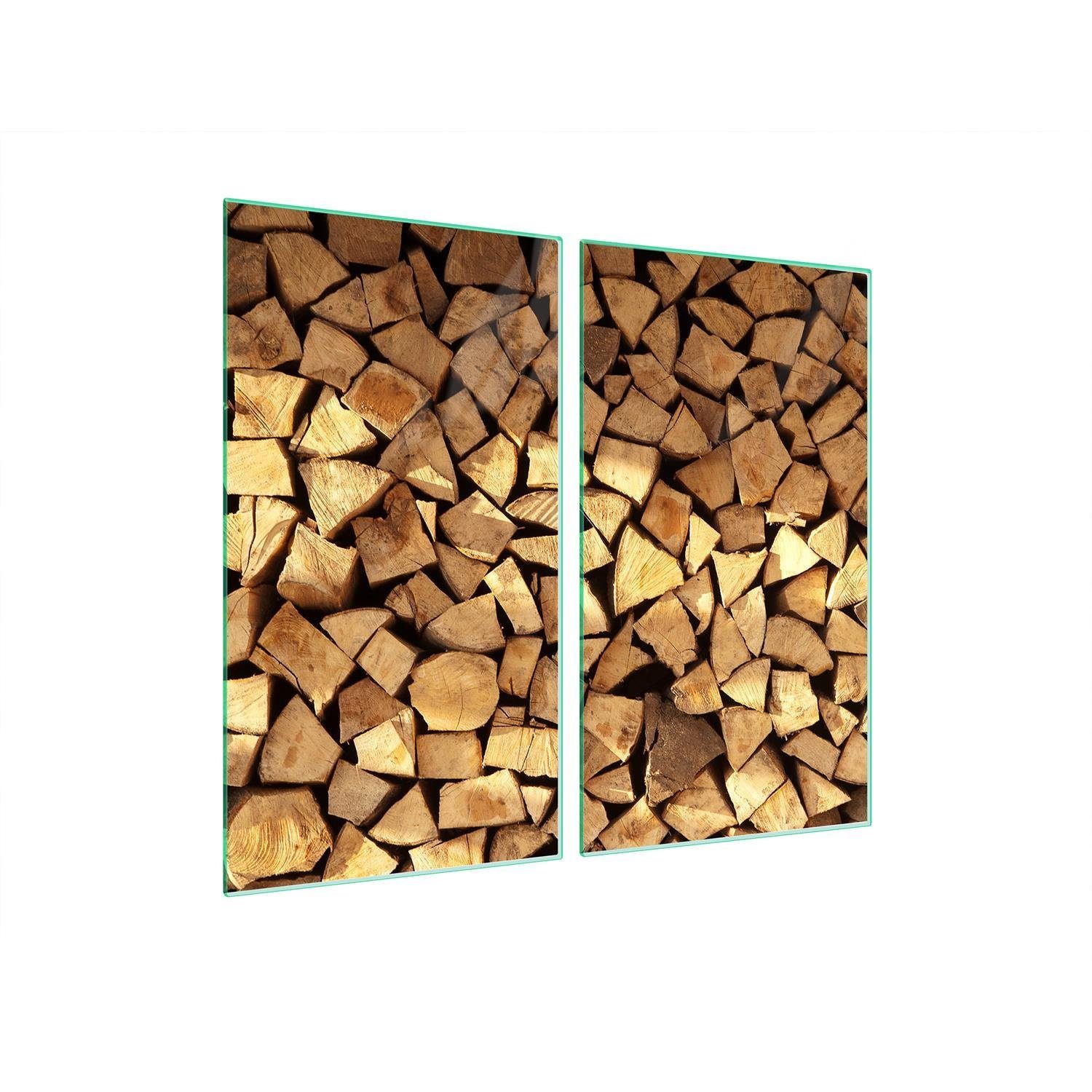 Decorwelt Herd-Abdeckplatte Herdabdeckplatte Ceranfeld Abdeckung Abdeckplatte Schneidebrett Holz, (2x30x52, 2 tlg), für alle Herdarten excl. Gasherde