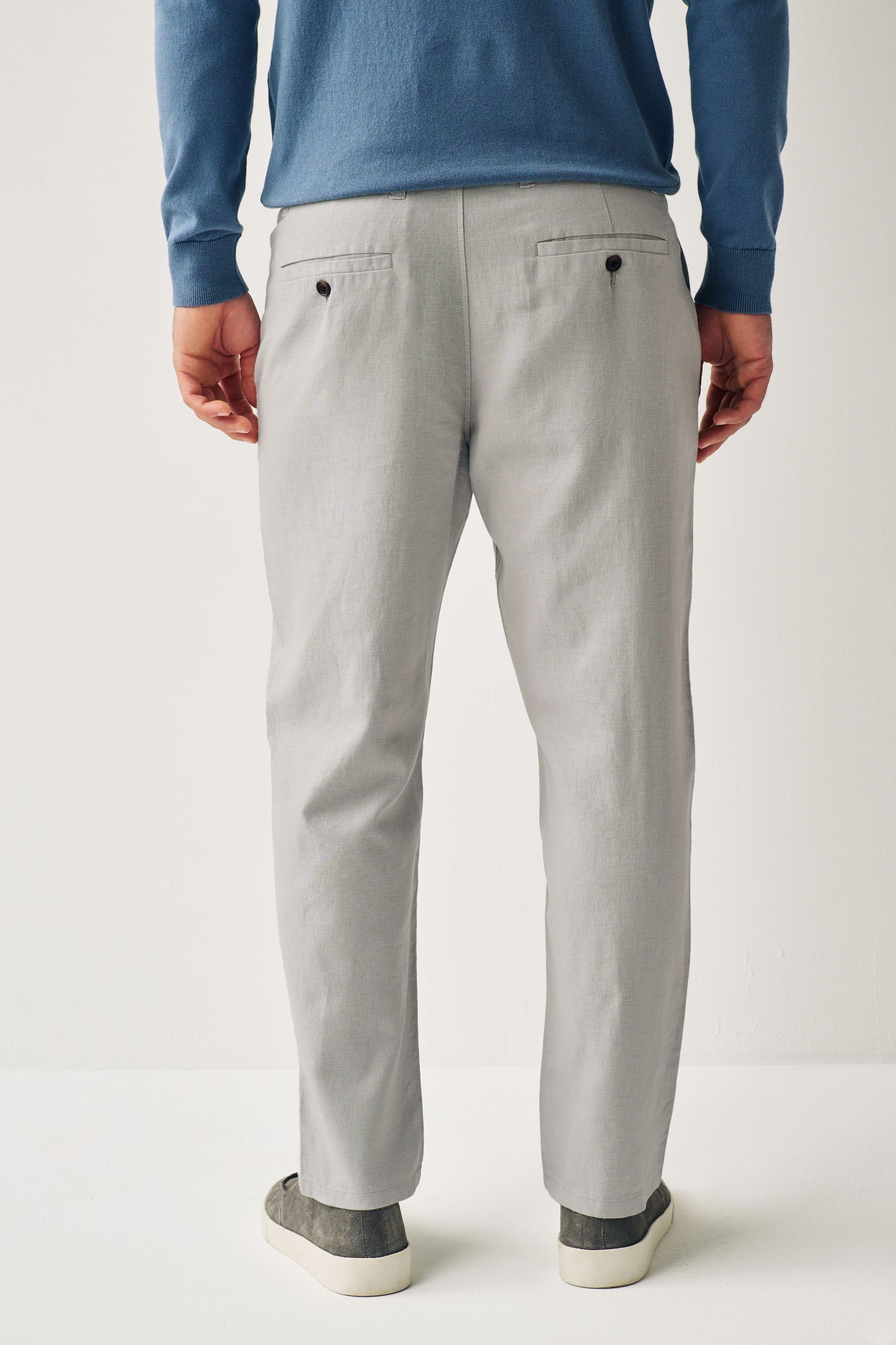 Next Stoffhose Hose mit Kordelzug aus Leinenmischung (1-tlg)