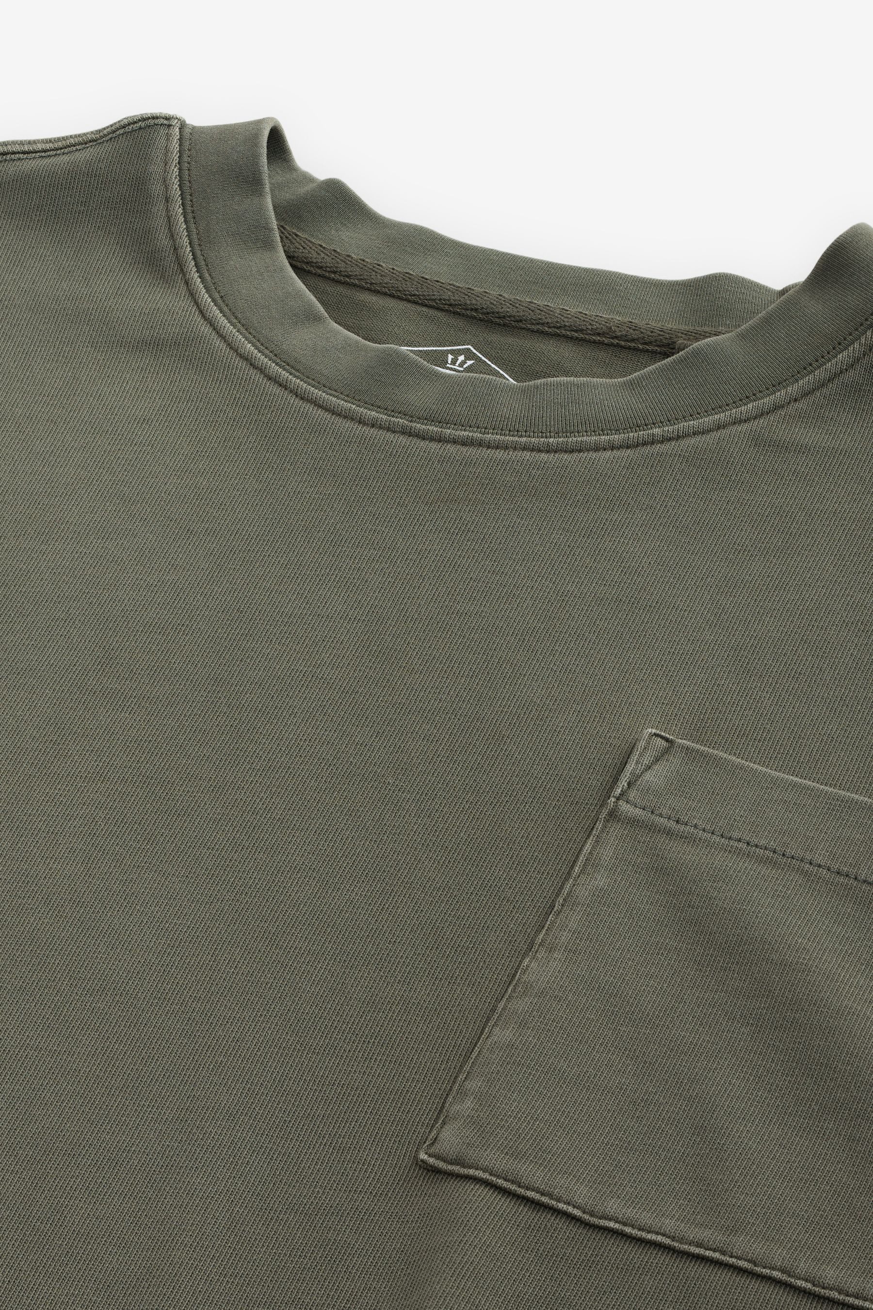 Next Langarmshirt Stückgefärbtes T-Shirt aus schwerer günstig online kaufen