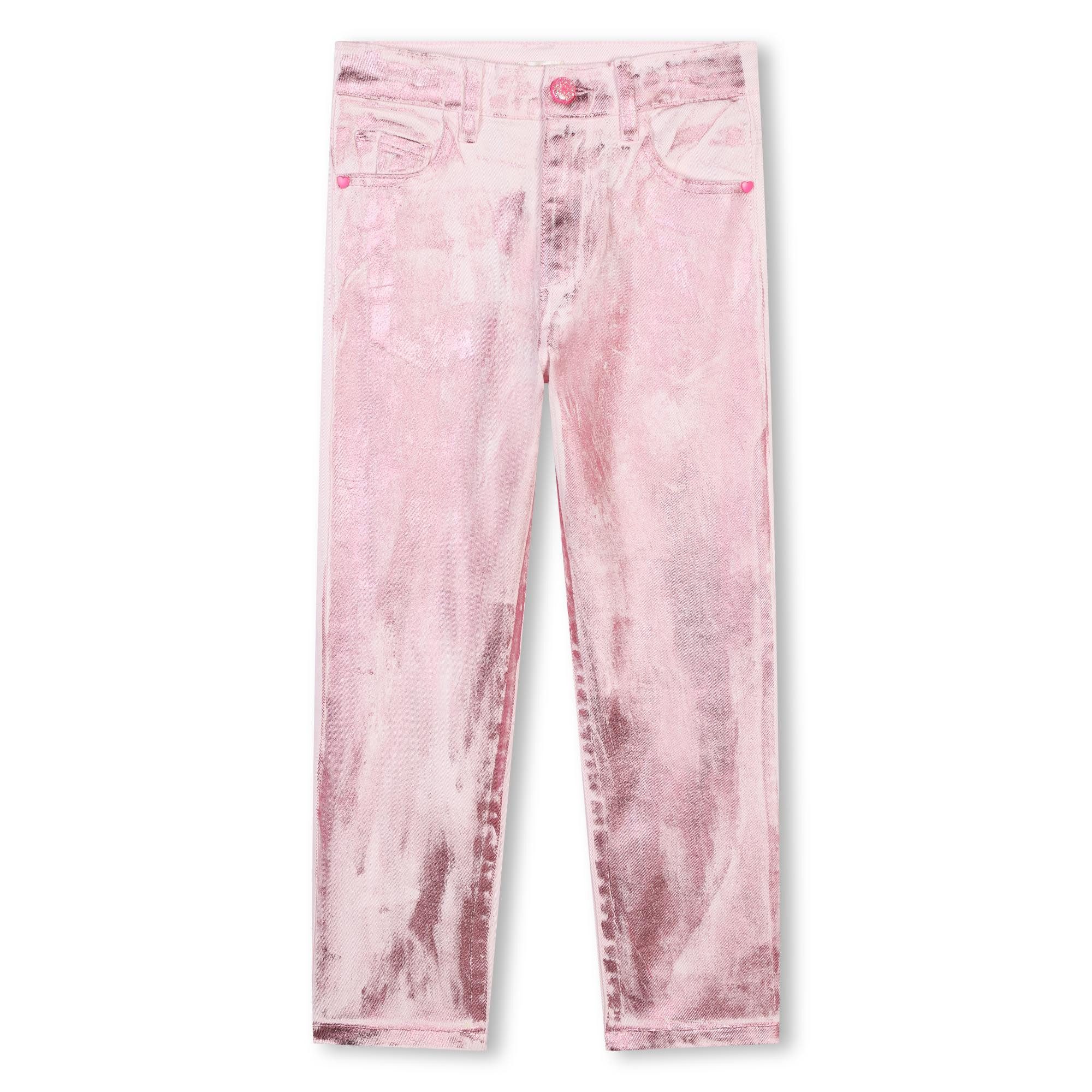 Billieblush Boyfriend-Hose Billieblush rosa Hose glänzend Metallic-Effekt Gr. 4-12 Jahre