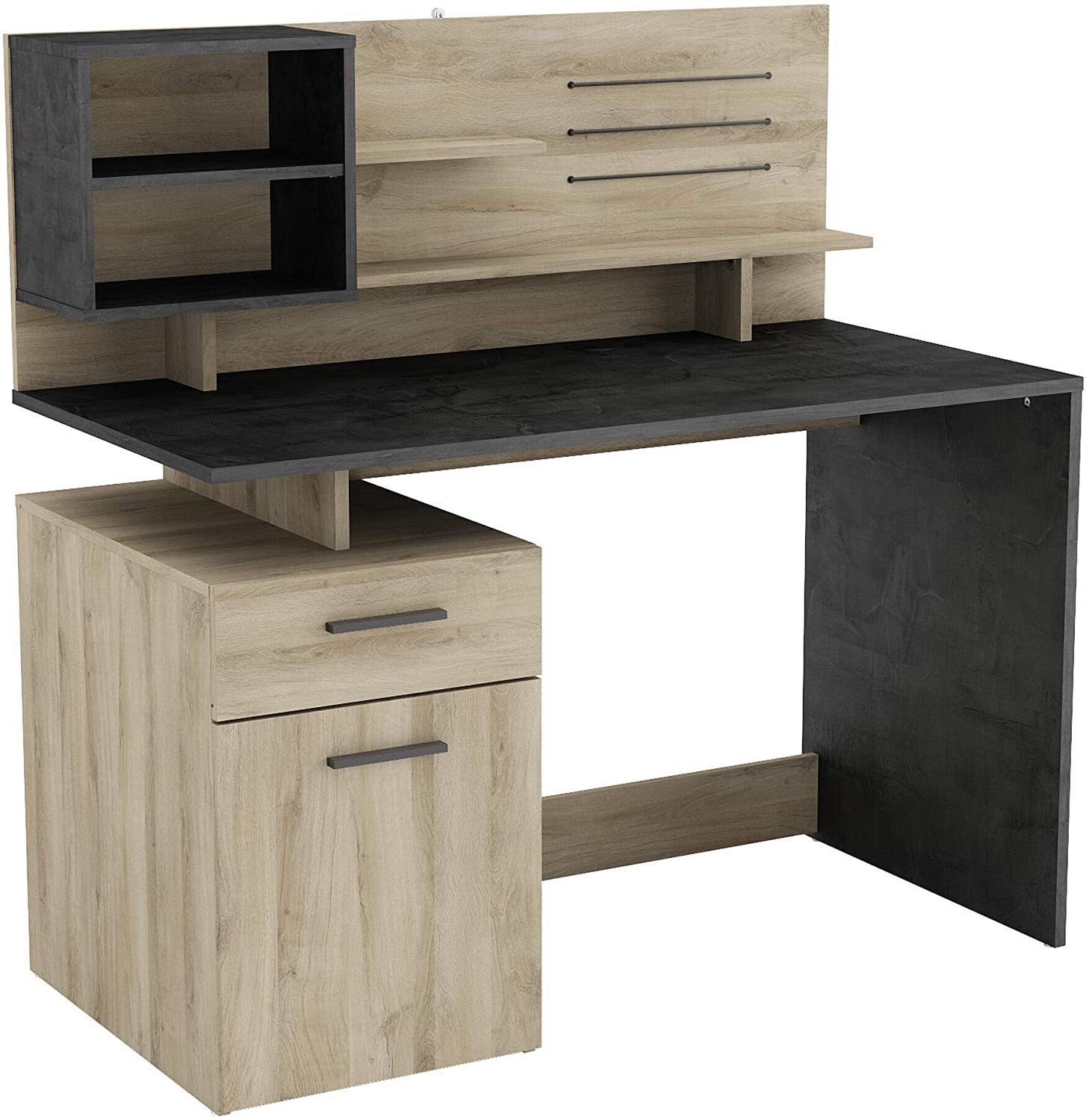 habeig Regal-Schreibtisch Schreibtisch Computertisch PC-Tisch Kabeleinlass günstig online kaufen