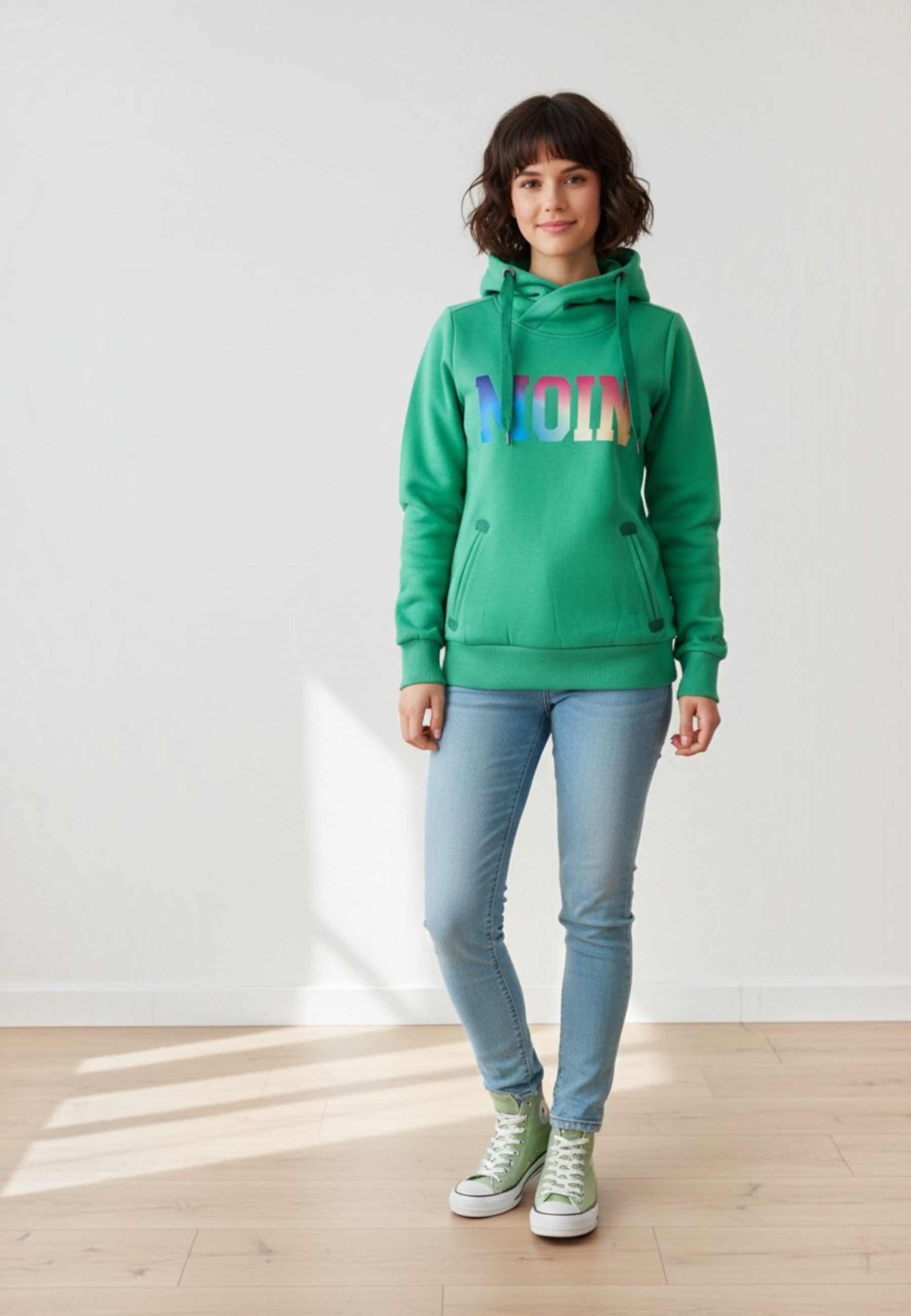 salzhaut Hoodie SÜNN - MOIN Multicolor Damen Tailliert salzhaut Kapuzenpullover – bequemer Fit und nordisch klares Design