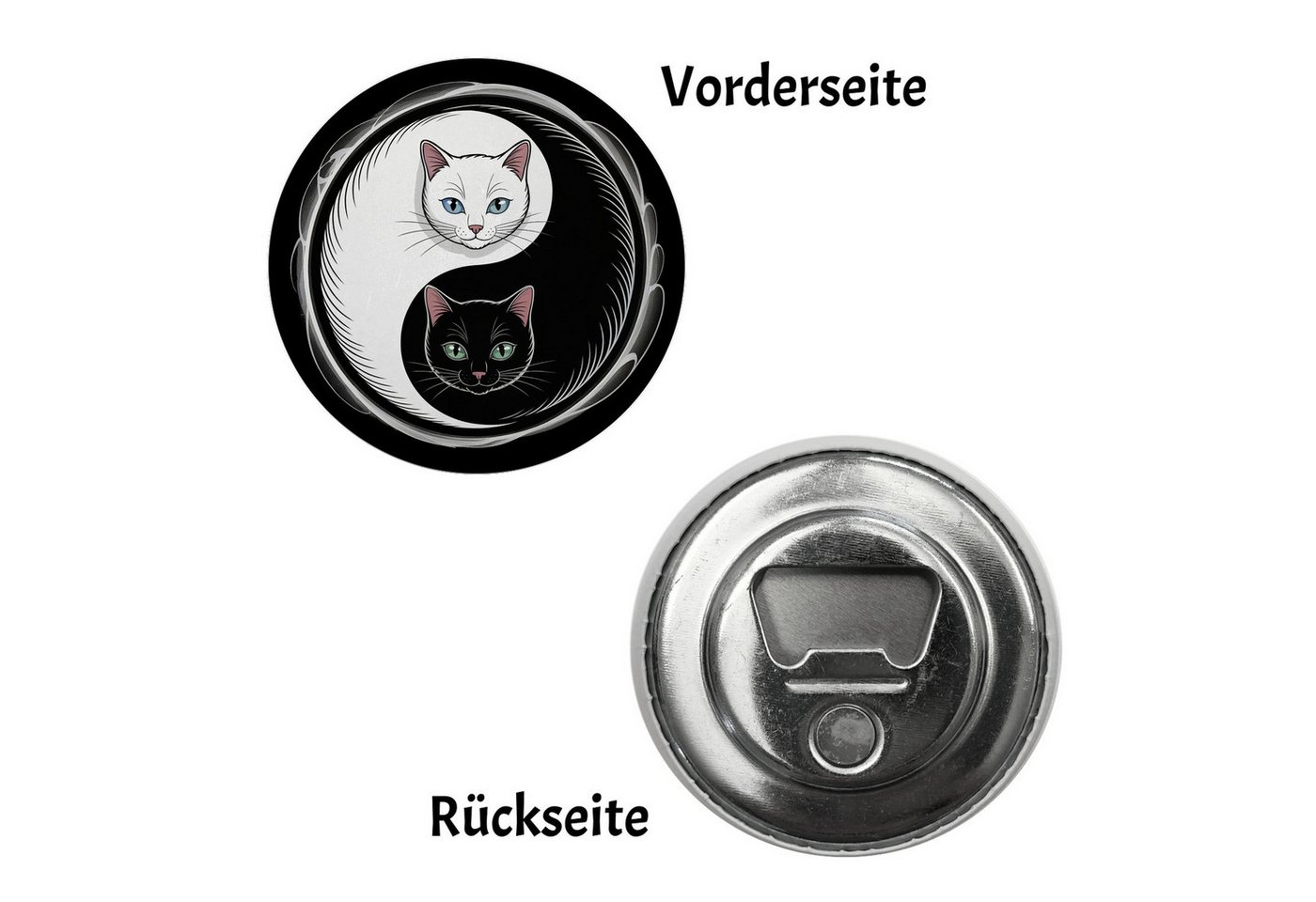 Thumbnail - speecheese Magnet Katzen Yin und Yang Magnet mit Flaschenöffner für Katzenliebhaber
