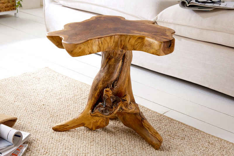 riess-ambiente Beistelltisch ROOT 40cm natur, Massivholz · Handarbeit · Nachttisch · Hocker · Teakholz