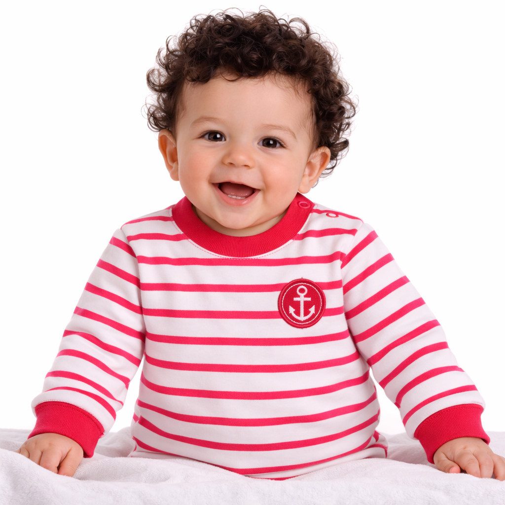 Langarmshirt Baby und Kinder Shirt Sweater in Pink gestreift