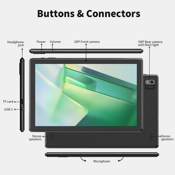 SGIN 4 GB RAM Octa-Core 2,0 GHz Tablet (10,1", 64 GB, Android 12, 2,4G/5G WiFi, Mit den besten und erstaunlichsten Funktionen, attraktivem Design)