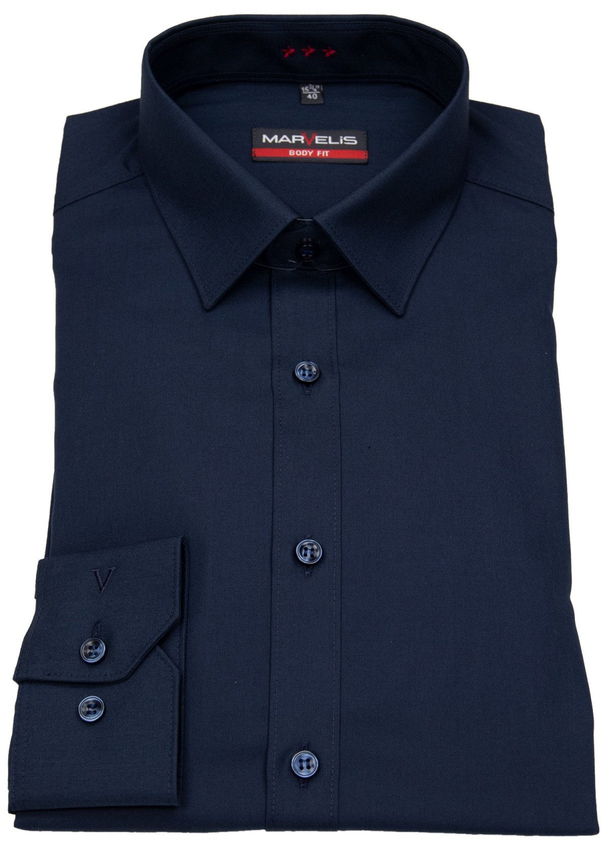 MARVELIS Businesshemd Body Fit stark tailliert Kentkragen günstig online kaufen