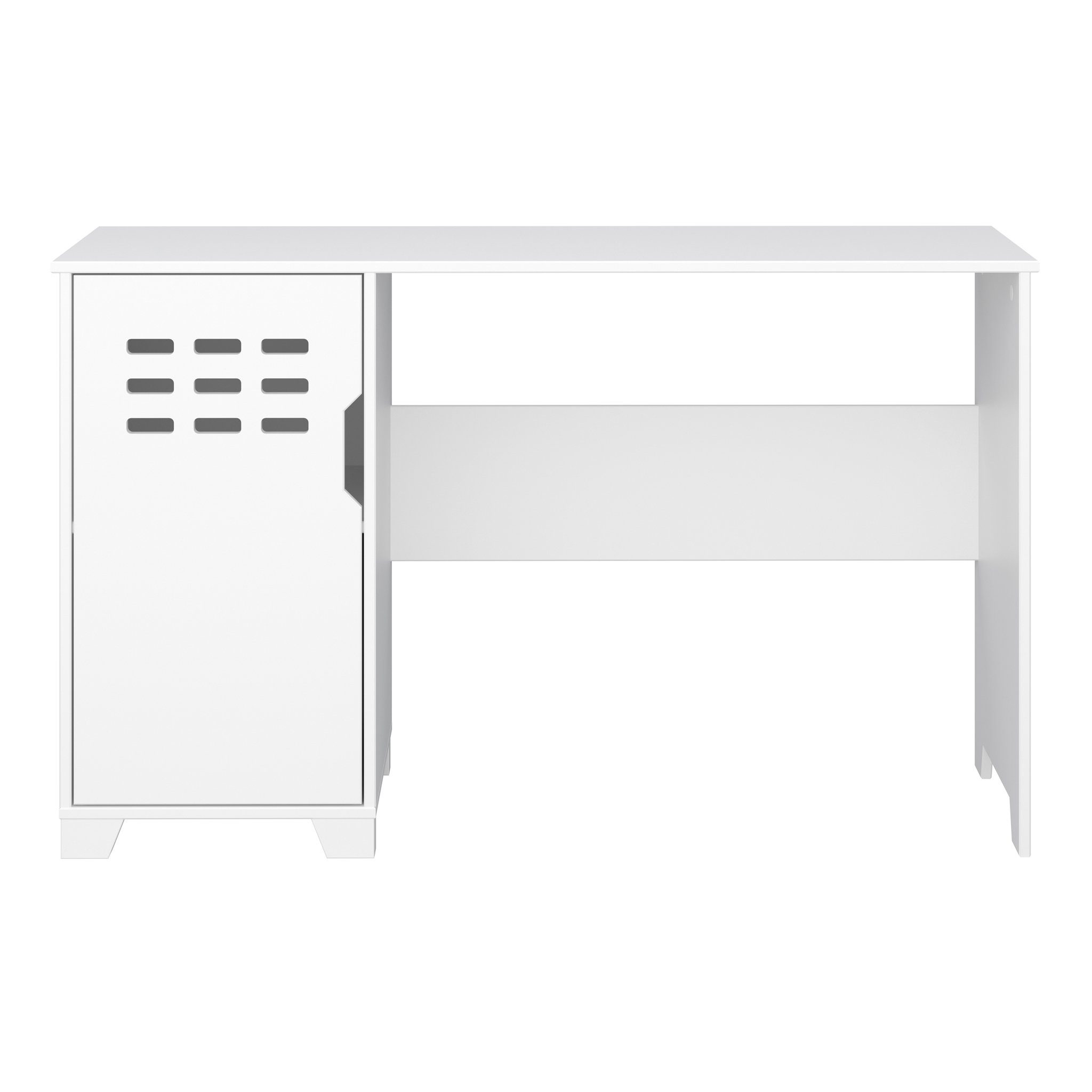 ebuy24 Schreibtisch Loke Schreibtisch mit 1 Tür, weiß lackiert.