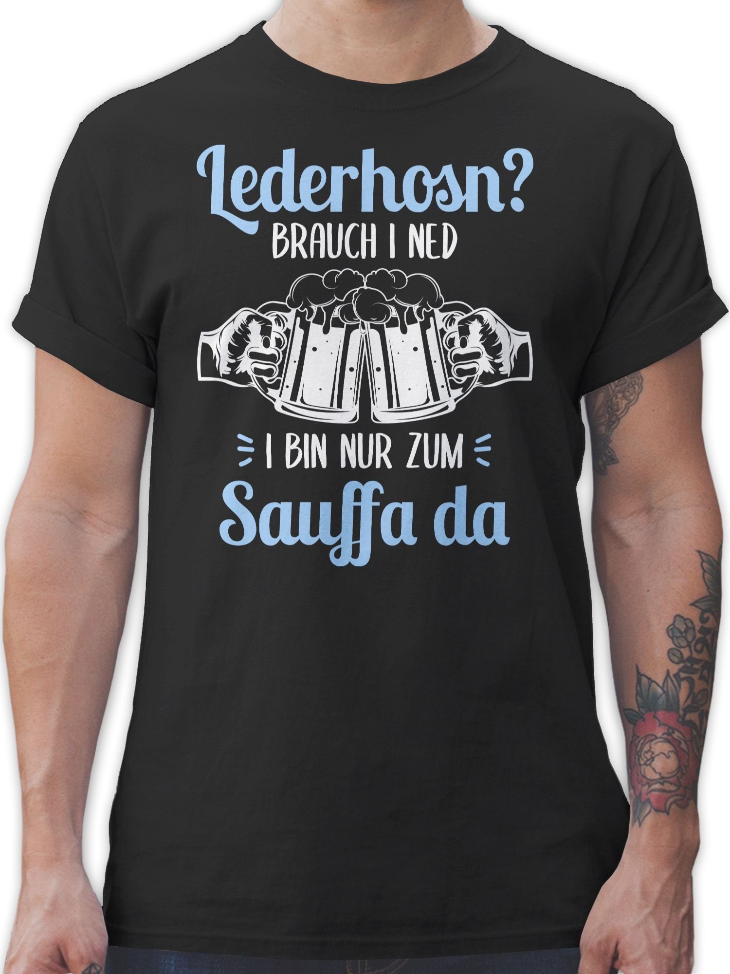 T-Shirt Lederhosn Brauch i ned Bin nur zum Sauffa da