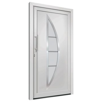 vidaXL Haustür Haustür Weiß 108x208 cm Eingangstür Außentür Glas-Element Linkshändig