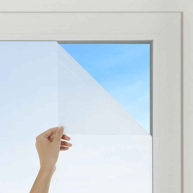 Fensterfolie Fensterfolie Blickdicht mit Milchglas-Effekt für Privatsphäre, Blumtal, blickdicht, zuschneidbar, UV-Schutz bei Fenstern, Duschkabinen und Co.