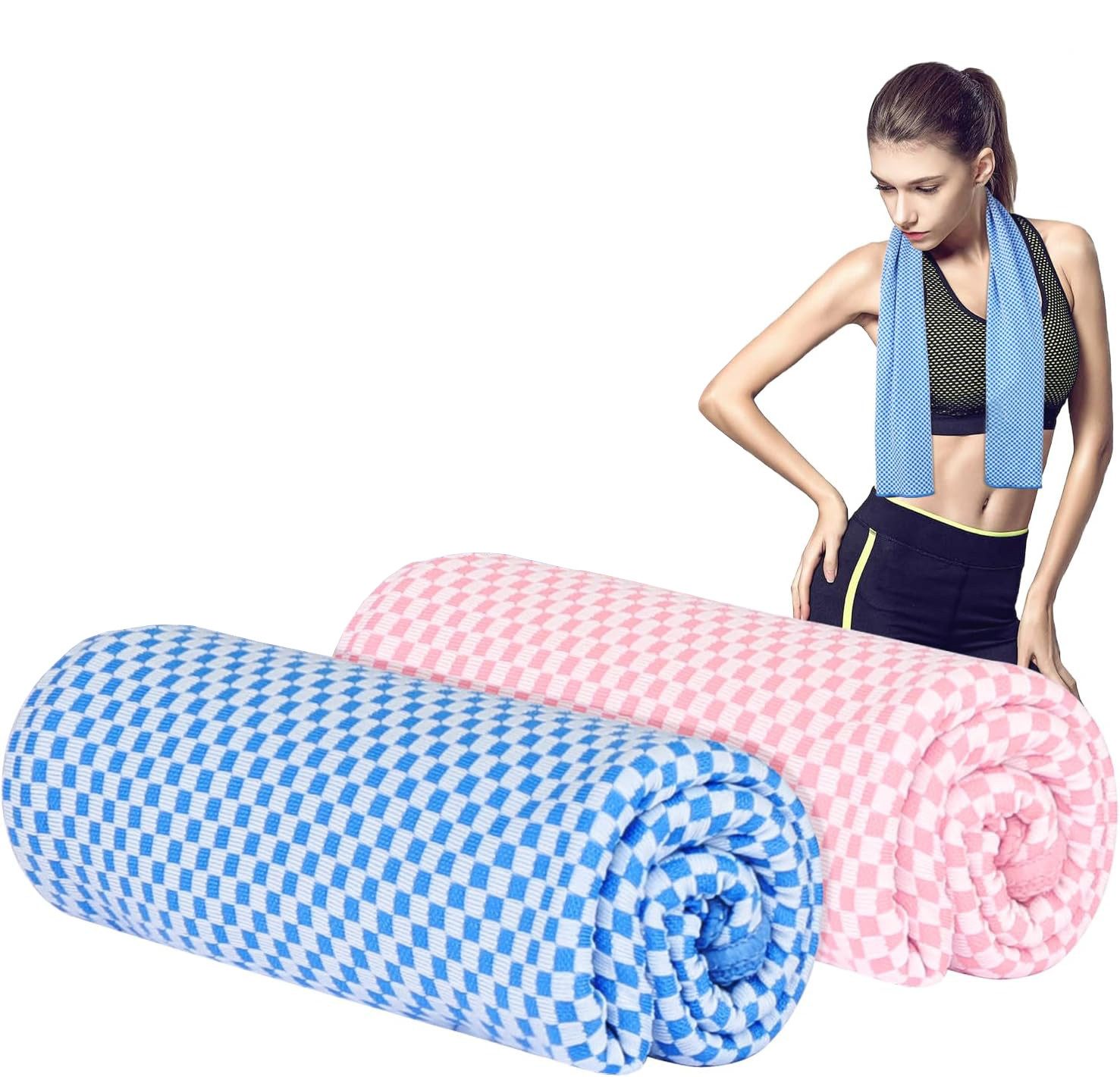 nsihing Sporthandtuch Kühlendes Handtuch (100 x 30 cm), Kühlhandtuch für Nacken, (2-St), Atmungsaktive Kühltücher KüHltuch Cool Towel für Yoga Golf