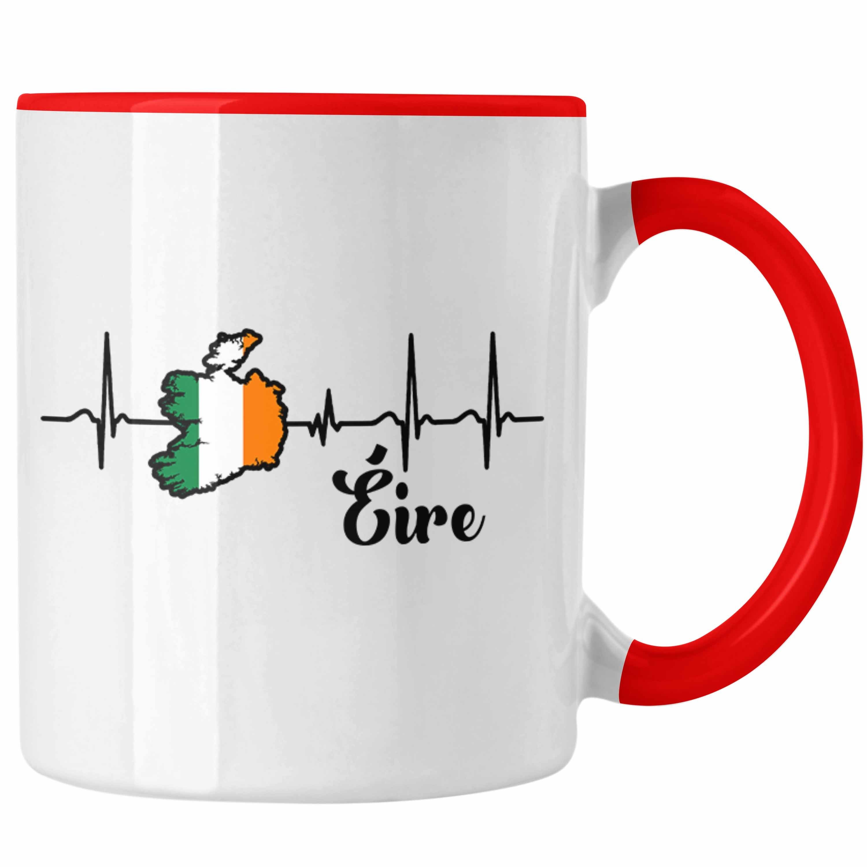 Tasse Rot Tasse Irland-Fans Eire" "Herzschlag Irland für Trendation Geschenk