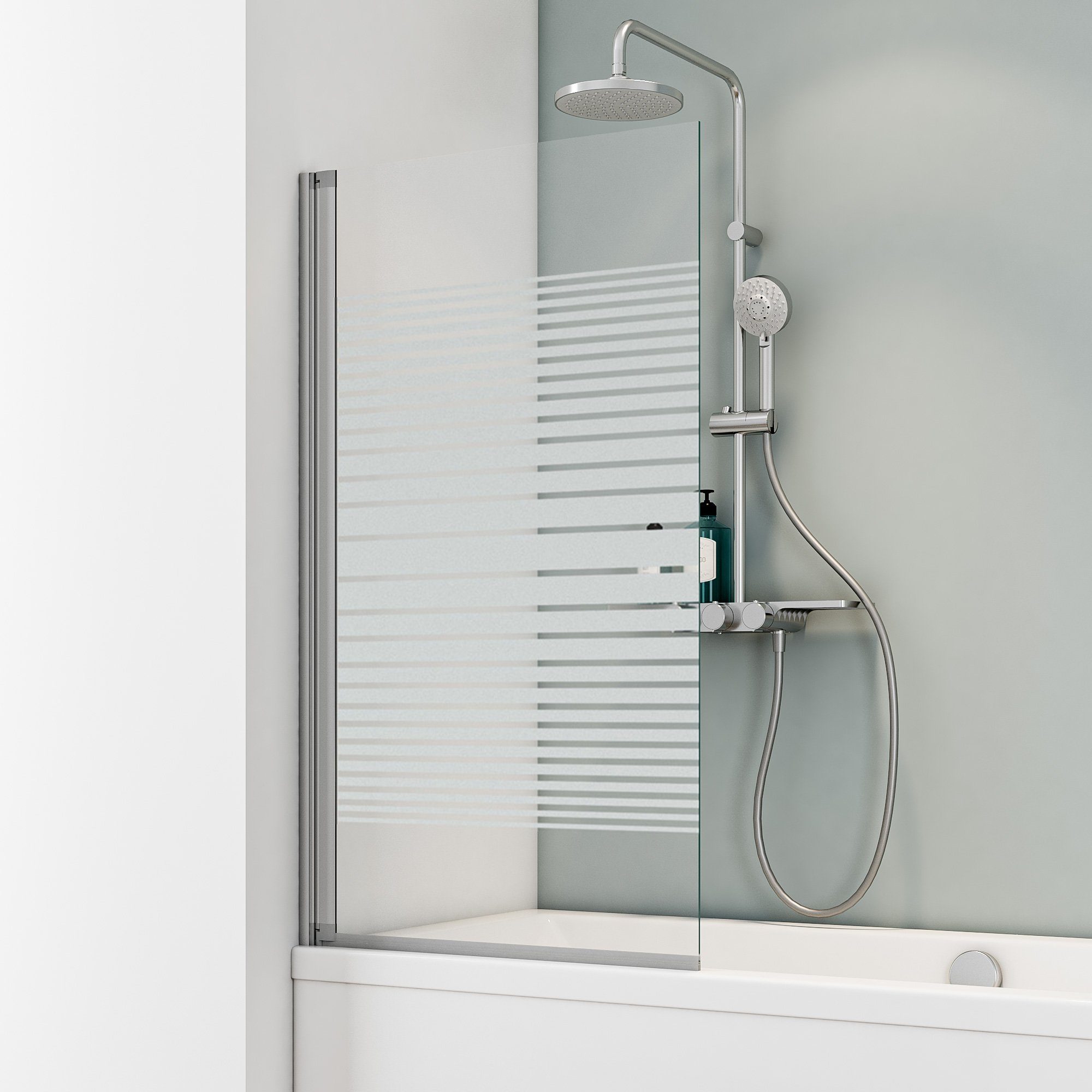 Schulte Badewannenfaltwand 70x130 cm, Duschwand für Badewanne, Dekor Querst günstig online kaufen