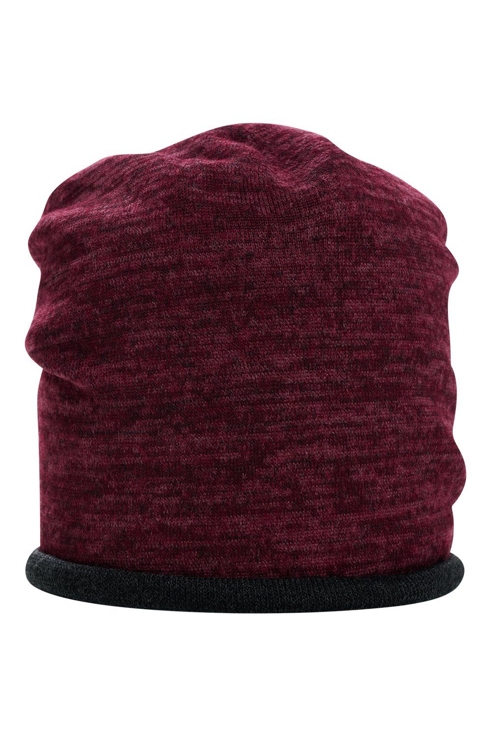 Set Winter Unisex mit Bordeaux Sportliches Strickmütze Melange-Stoff, You doppellagig Hat