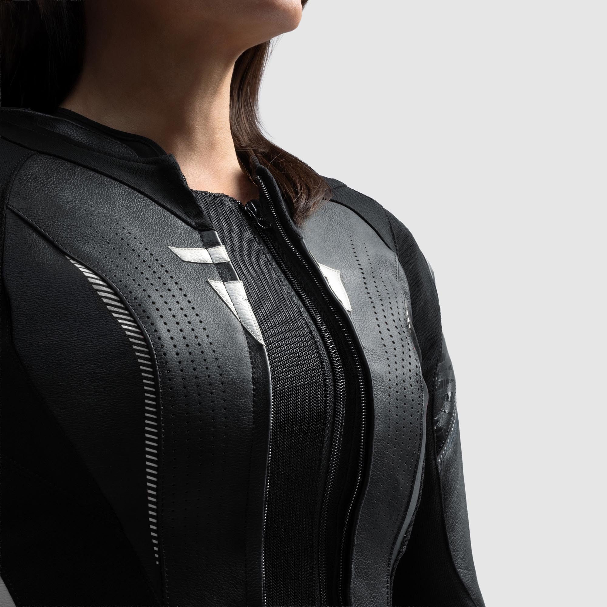 Rebelhorn Motorradjacke Diva RS Damen Motorrad Lederjacke Rückenprotektor enthalten,Verbindungsreißverschluss,Ellenbogenpro – Bild 4 von 5