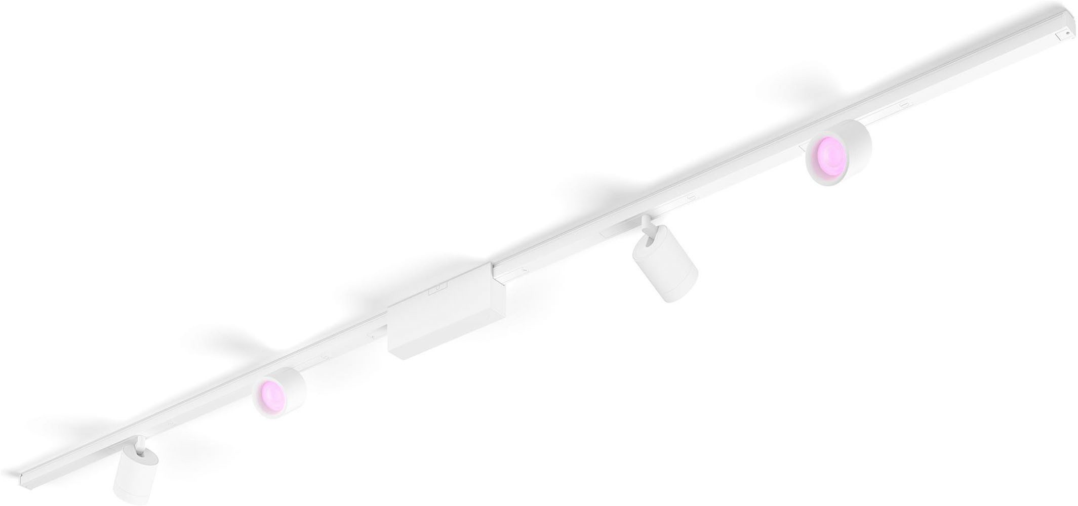 Philips Hue Deckenleuchte Perifo Basis-Set White & Color Ambiance 4 Spots Schwarz, Abschaltautomatik, Bluetooth, CCT - über Fernbedienung, Dimmfunktion, Einschlafhilfe, Farbsteuerung, Farbwechsel, Memory, nach Trennung vom Netz, Nachtlichtfunktion, RGB, Smart Home, Timerfunktion, Weckerfunktion, dimmbar über Fernbedienung, mehrere Helligkeitsstufen, LED fest integriert, Farbwechsler, RGB, warmweiß - kaltweiß, Steuerbar per App und Stimme, Smart Home fähig, Farbfähig und Weißtöne