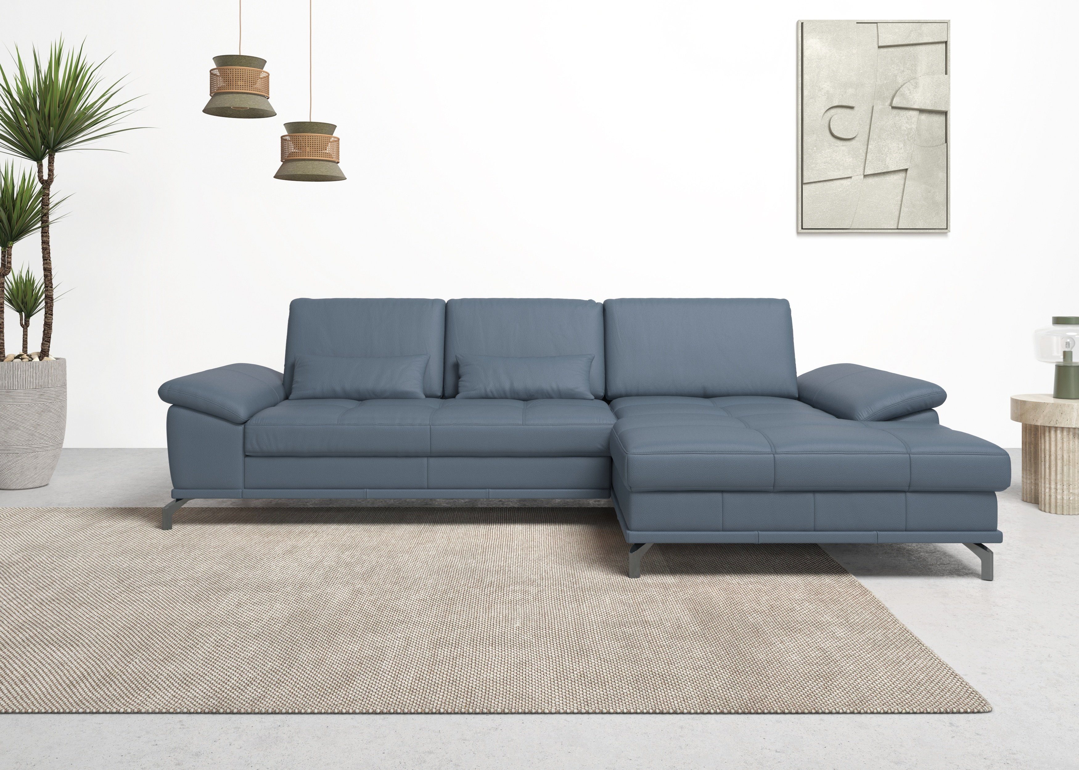 OTTO home Ecksofa Costello L-Form, B: 301 cm mit Sitztiefen-, Armteilverstellung &, 3 Nierenkissen, optional Bettfunktion & Bettkasten