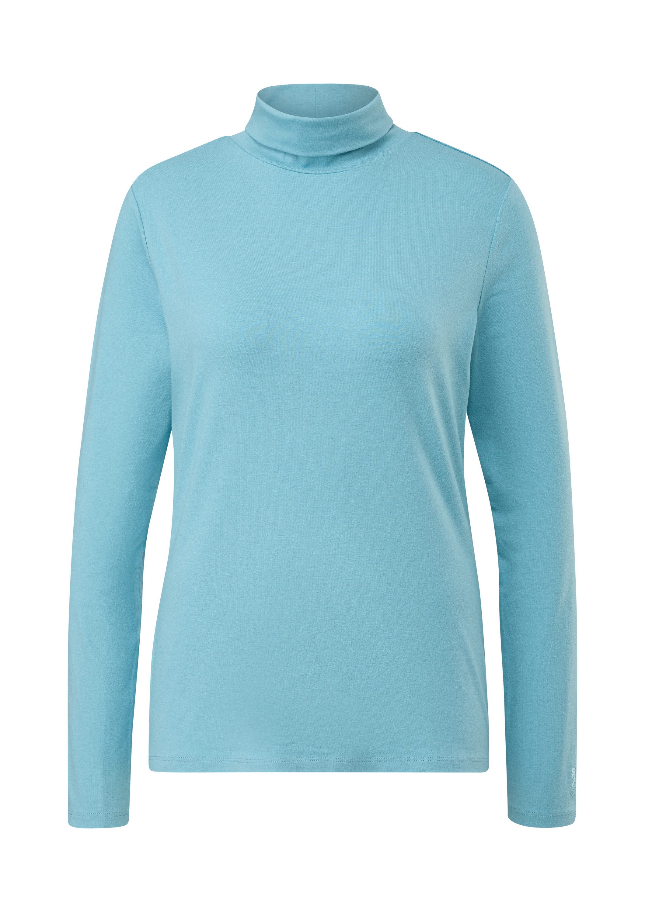 comma Langarmshirt T-Shirt Rollkragenpullover aus Strickjersey