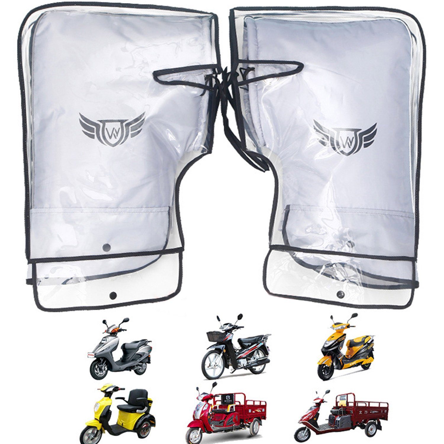 Lenkerhandschuhe Schale MAGICSHE große winddicht Mund+wasserdichte Fahrzeugausrüstung Fahrradhandschuhe Silbergraue