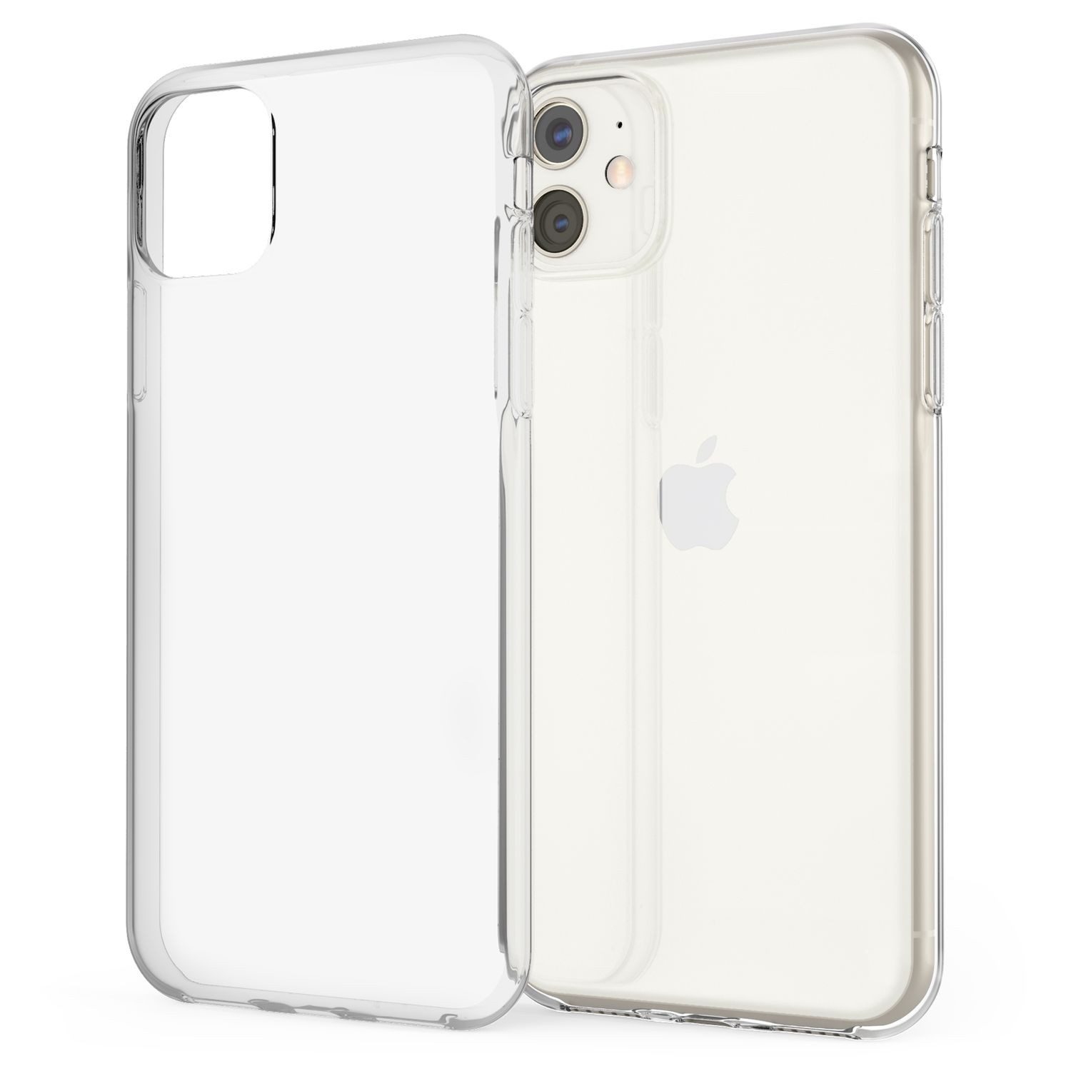 Nalia Smartphone-Hülle Apple iPhone 11 15,5 cm (6,1 Zoll), GLAZE Case - Transparentes Silikon, Anti-Watermark & Schlank
