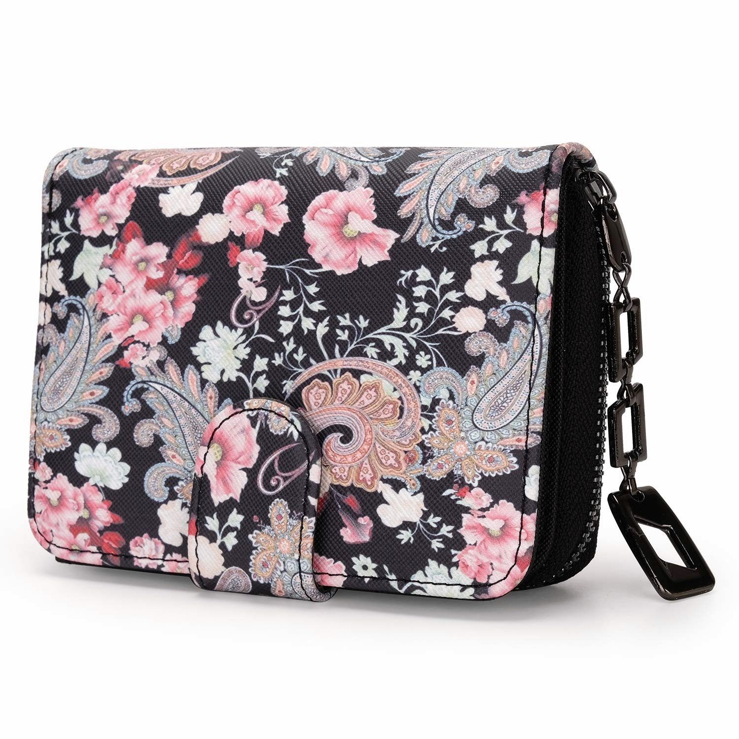 Geldbeutel und mit Platz Stil, im Blütenmuster Floral Aufteilung TAN.TOMI Brieftasche Dreams mit Mandala viel Blumen- Praktische