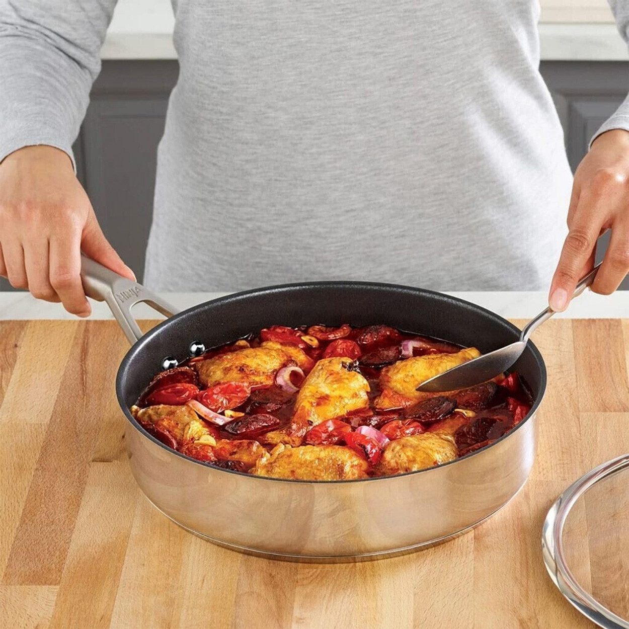 NINJA Bratpfanne C60126EU ZEROSTICK Sauteuse 26 cm, Kunststoff, Antihaftbeschichtung, Geeignet für alle Herdarten, Spülmaschinenfest