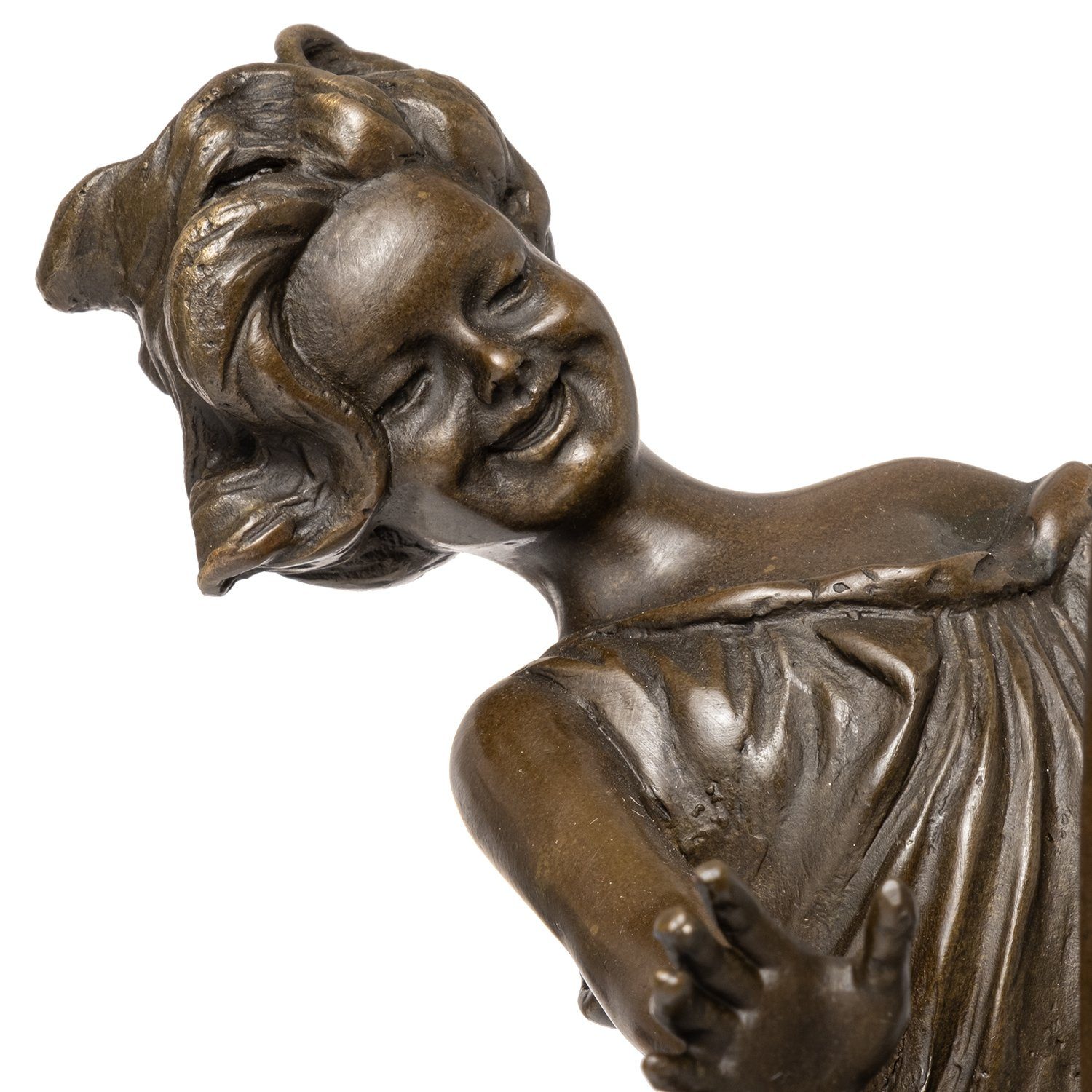 und Bronze Figur Kunstwerk Katze Skulptur Skulptur Dekoration Glückliche Bronzefiguren Mädchen, Moritz Statue