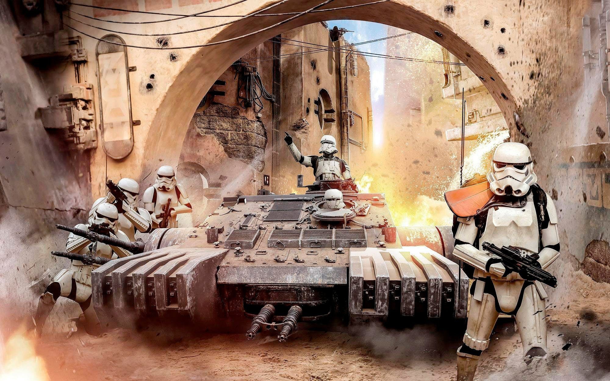 Komar Vliestapete Digitaldruck Vlies - Star Wars Tanktrooper - Größe 400 x 250 cm, glatt, bedruckt, (1 St), Kinderzimmer
