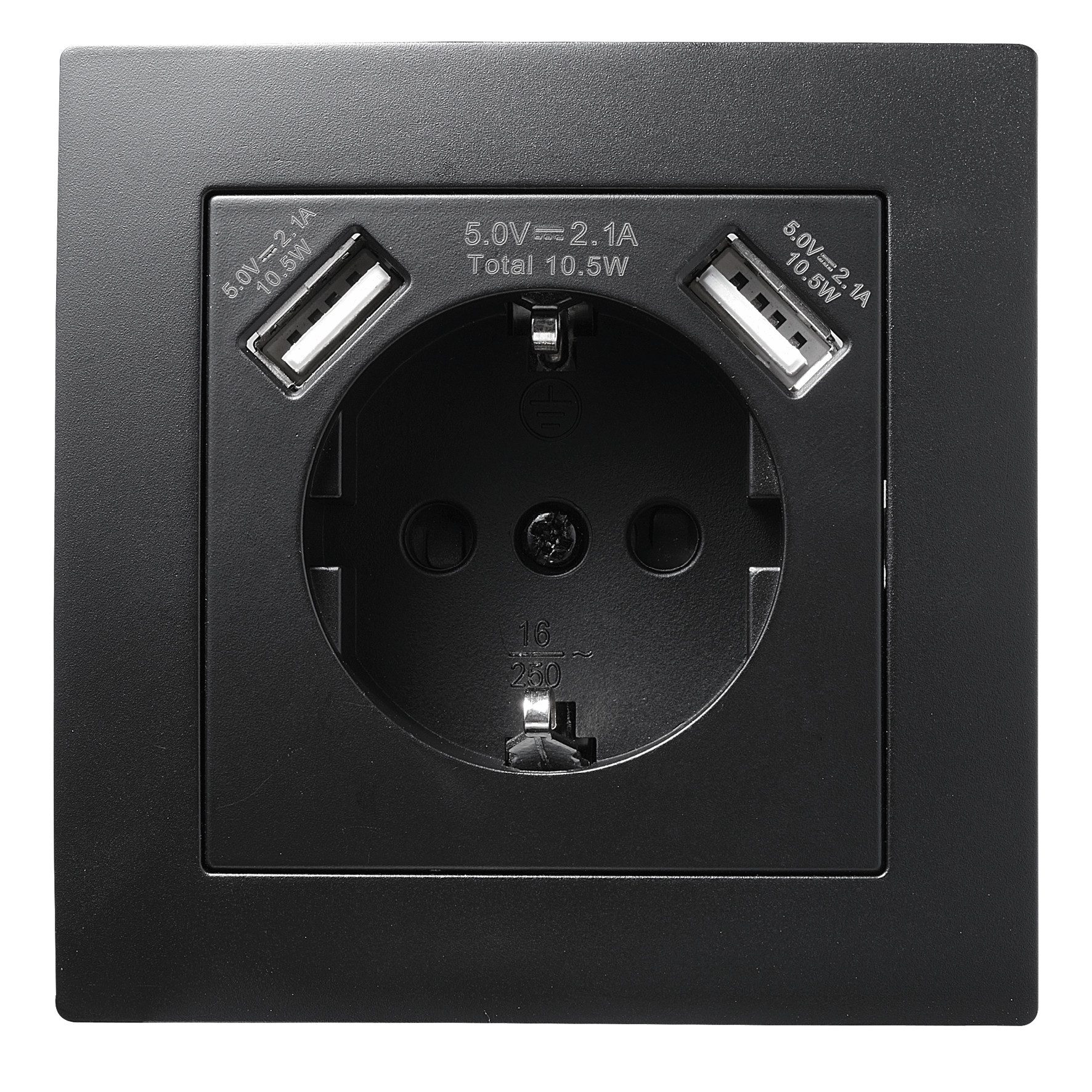 Lichtideen Schalter 2780 Einsatz schwarz USB Ladedose (Taster, Schalter, Anennendose, Steckdose mit USB lieferbar)