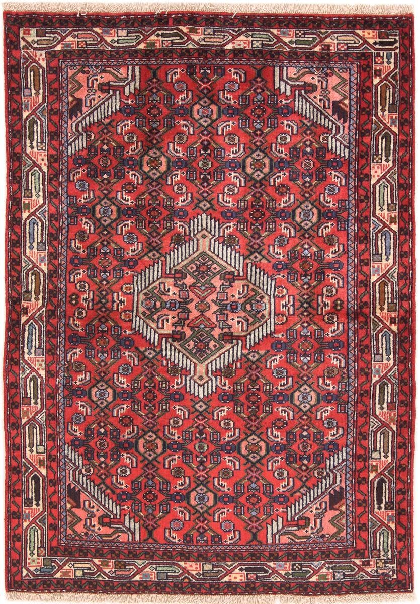 Orientteppich Hamadan 101x149 Handgeknüpfter Orientteppich / Perserteppich, Nain Trading, rechteckig, Höhe: 8 mm