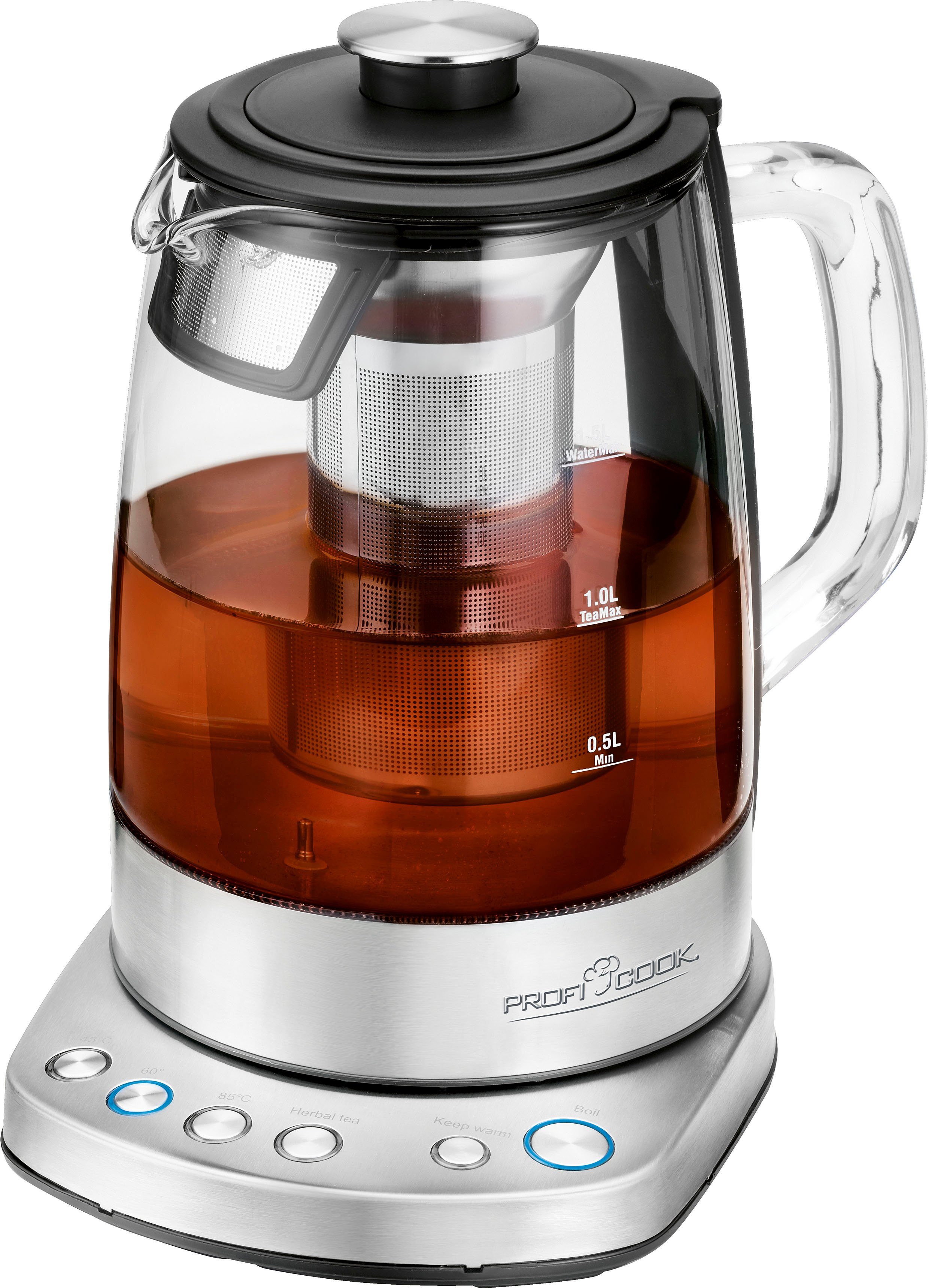 ProfiCook Wasser-/Teekocher PC-WKS 1167 G, 2200 W, inox, 1,5 L, Wi-Fi, 360°