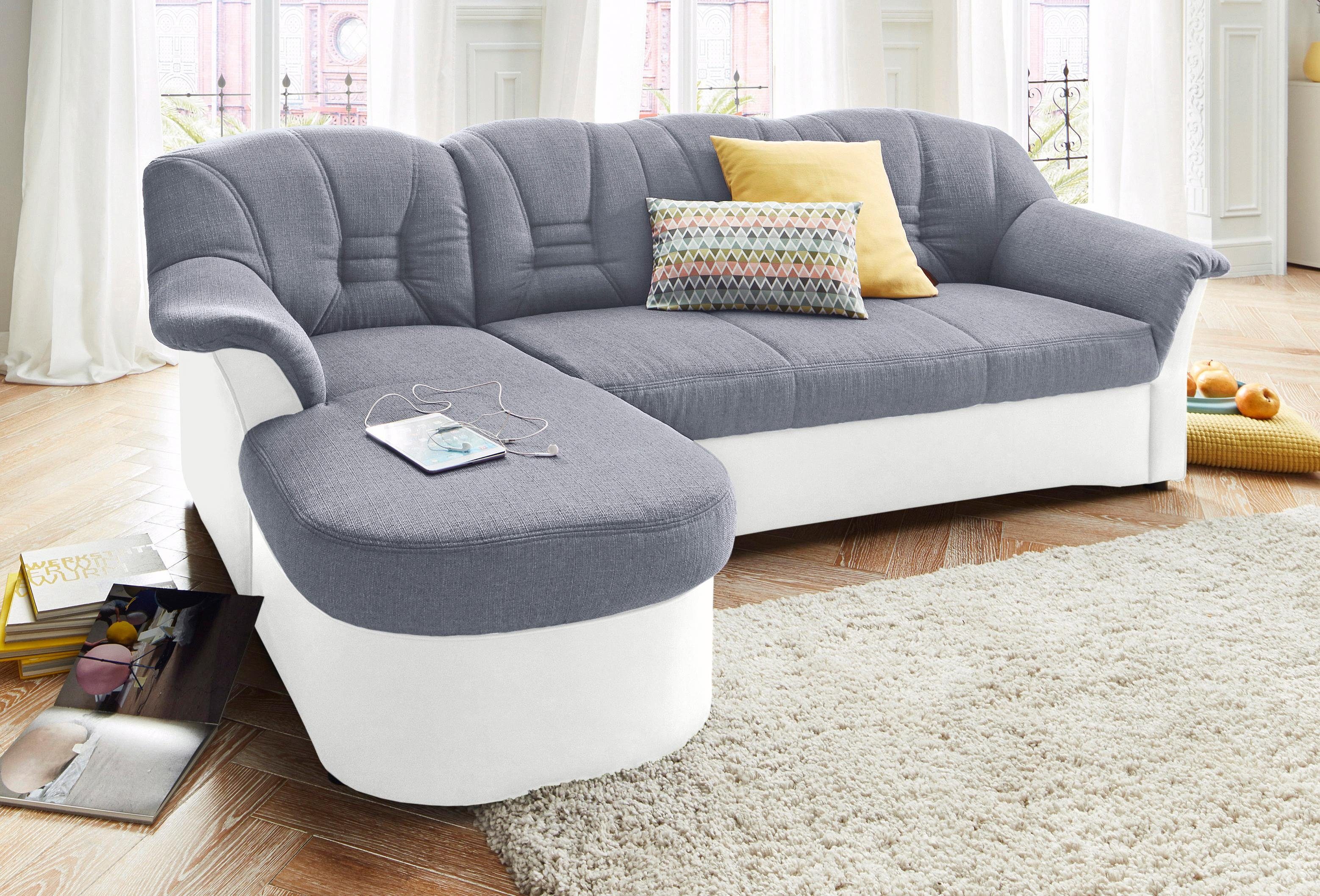 DOMO collection Ecksofa "Elva, zeitloses Design, elegante Rückensteppung, B günstig online kaufen