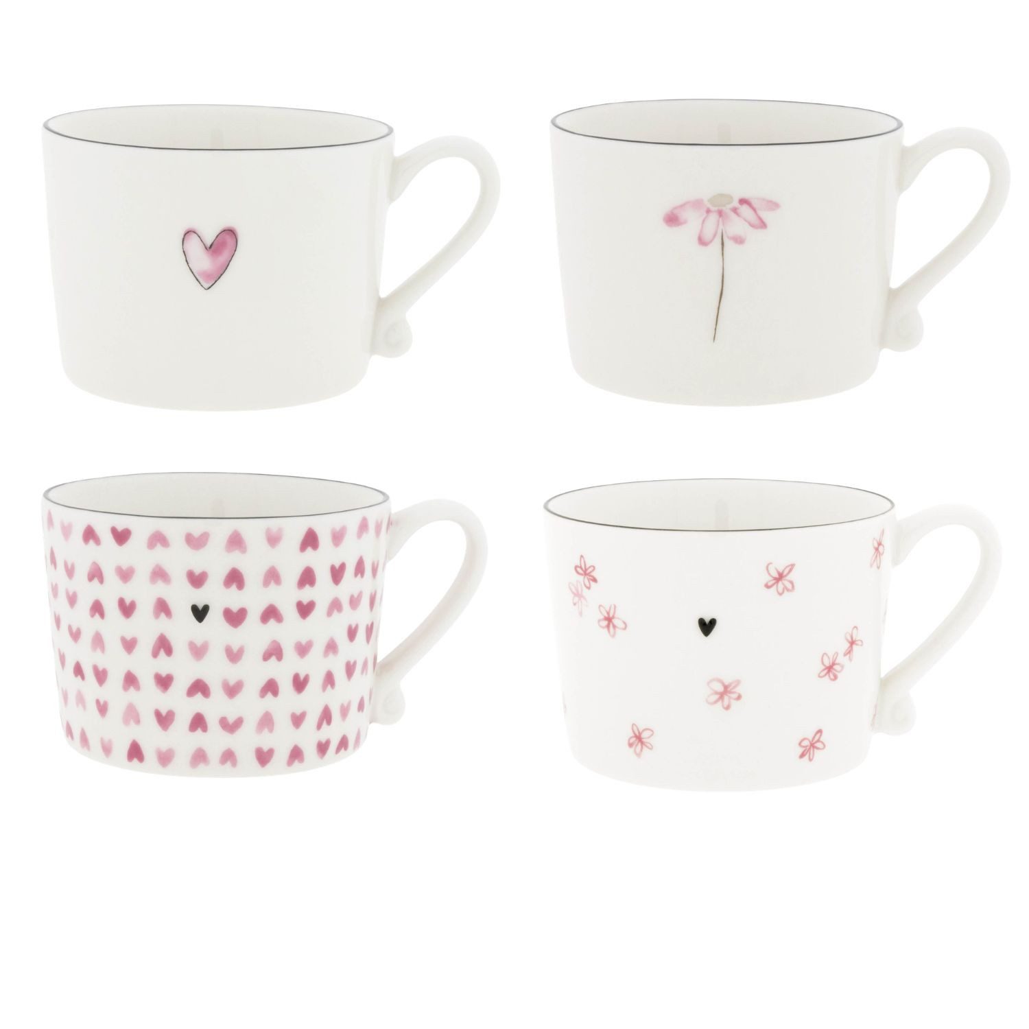 Bastion Collections Tasse Motivmix, Keramik, Spülmaschinengeeignet, Weiß, Motivmix, H: 7cm