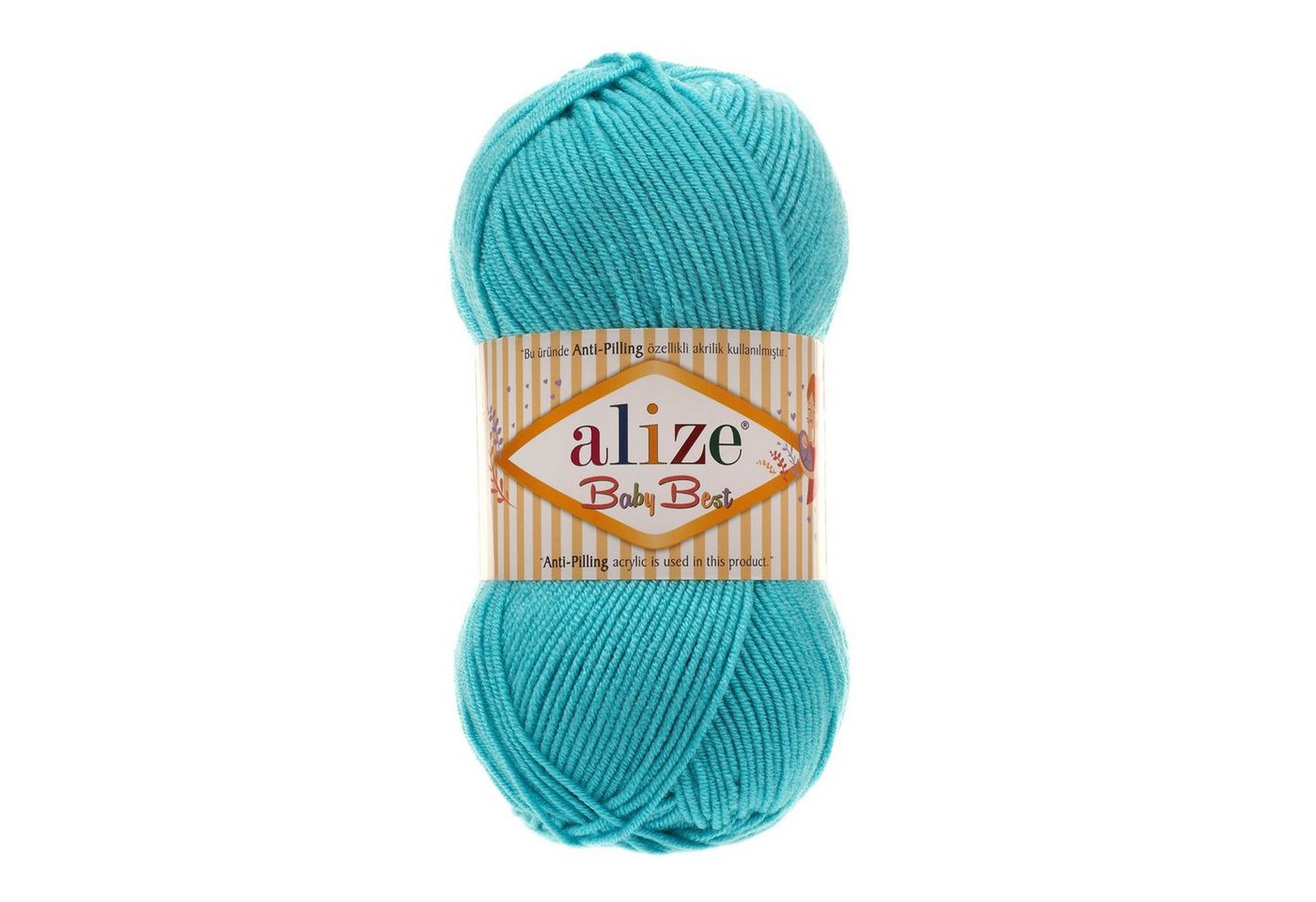 Thumbnail - Alize 5 x 100g Strickgarn ALIZE Baby Best uni Babywolle Wolle Antipilling Häkelwolle, 240 m (Sparpaket), 287 türkis