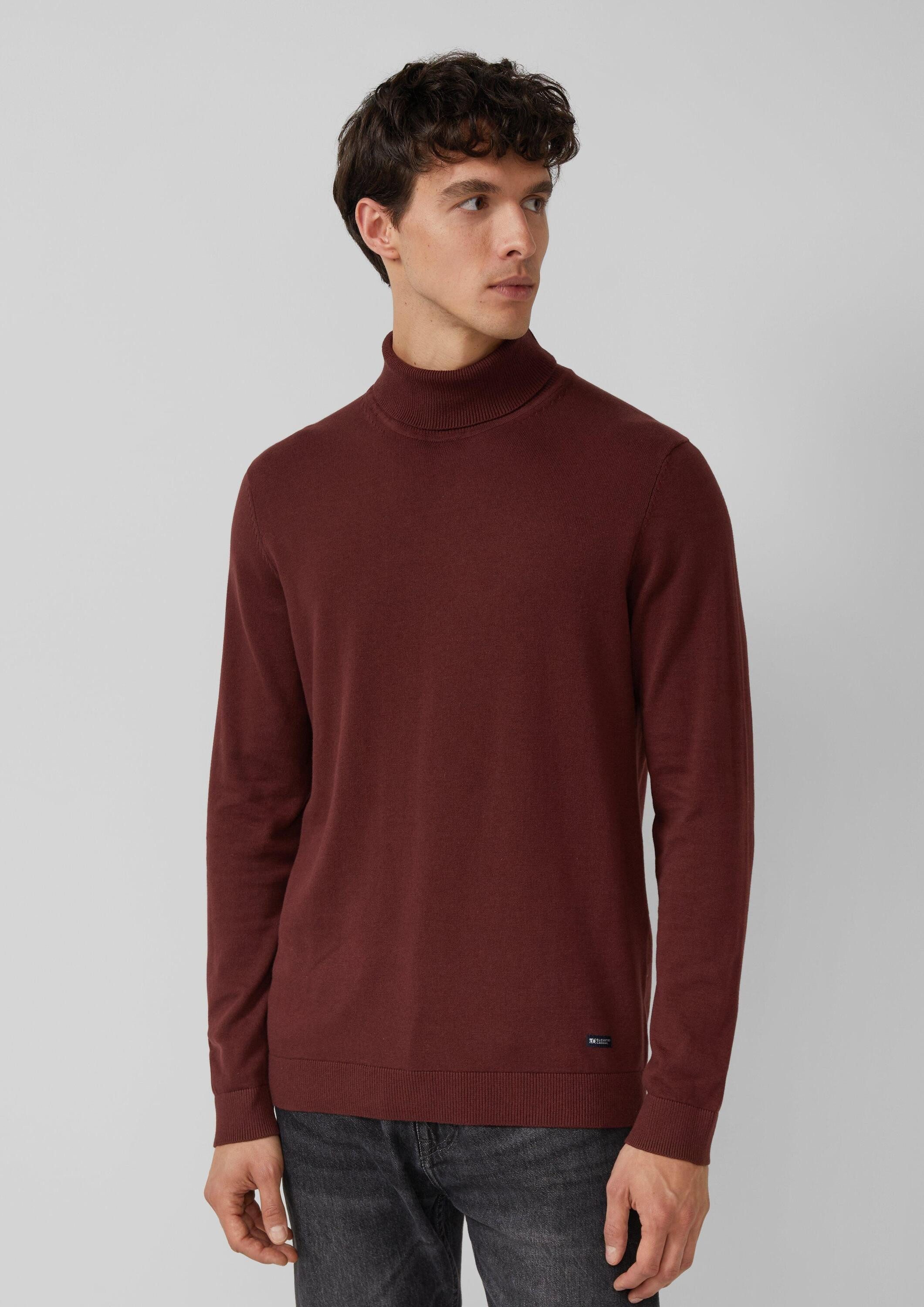 s.Oliver Longpullover Strickpullover Rollkragenpullover aus reiner Baumwolle