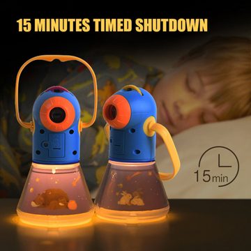 Novzep Diaprojektor Multifunktional Kinder Projektor, Taschenlampe Projektionslampe, mit 8 Märchen, für Junge & Mädchen, 21,8 * 15,5 * 8,5 cm
