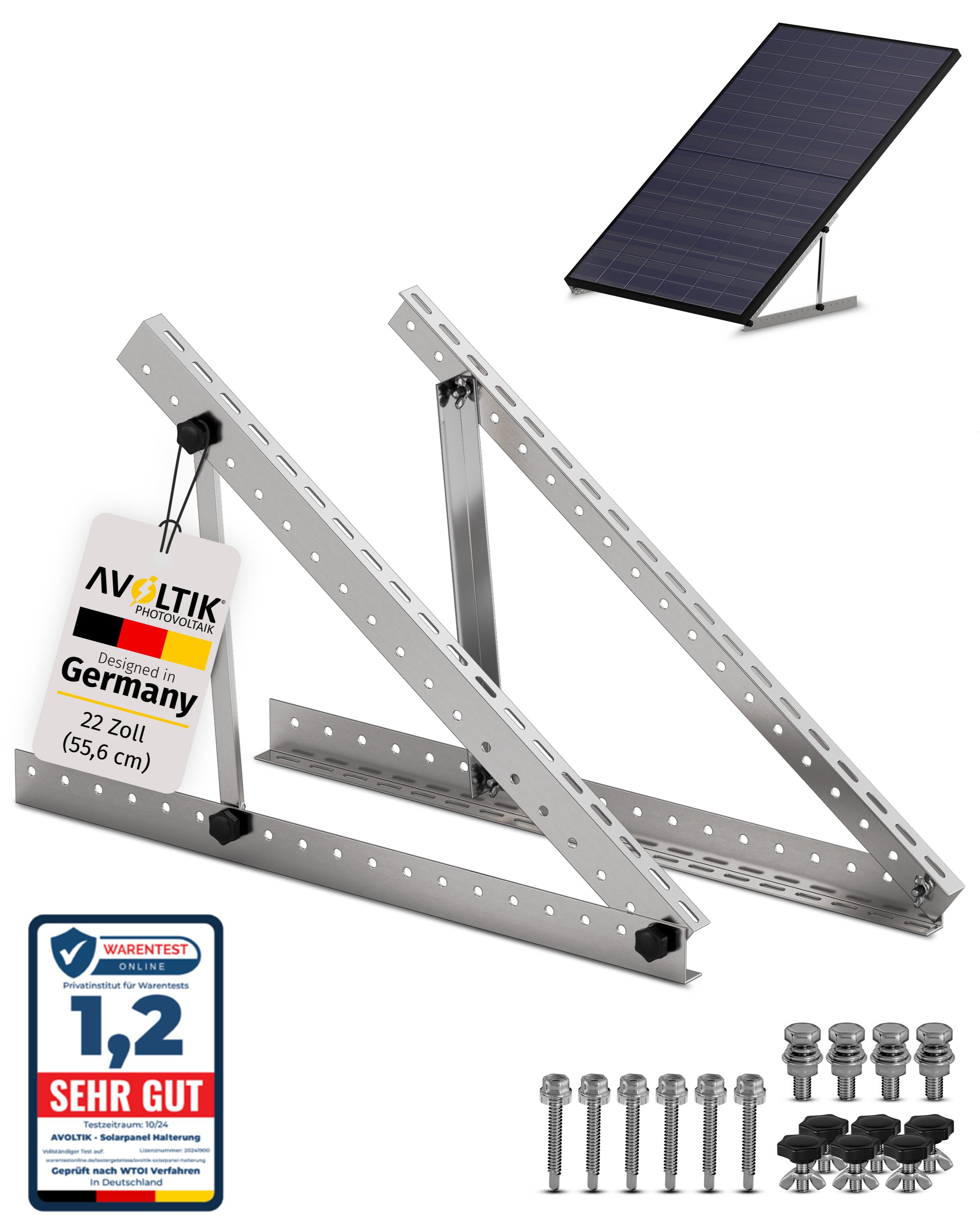 Solarmodul-Halterung Solarmodul Halterung für Flachdach Wand 0°-90° Alu Aufständerung