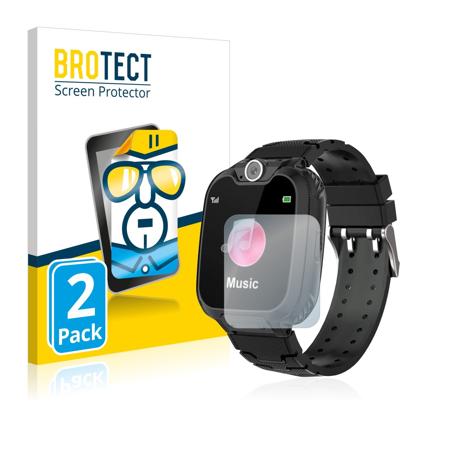 BROTECT Schutzfolie für MeritSoar Children’s Smartwatch, Displayschutzfolie, 2 Stück, Folie klar