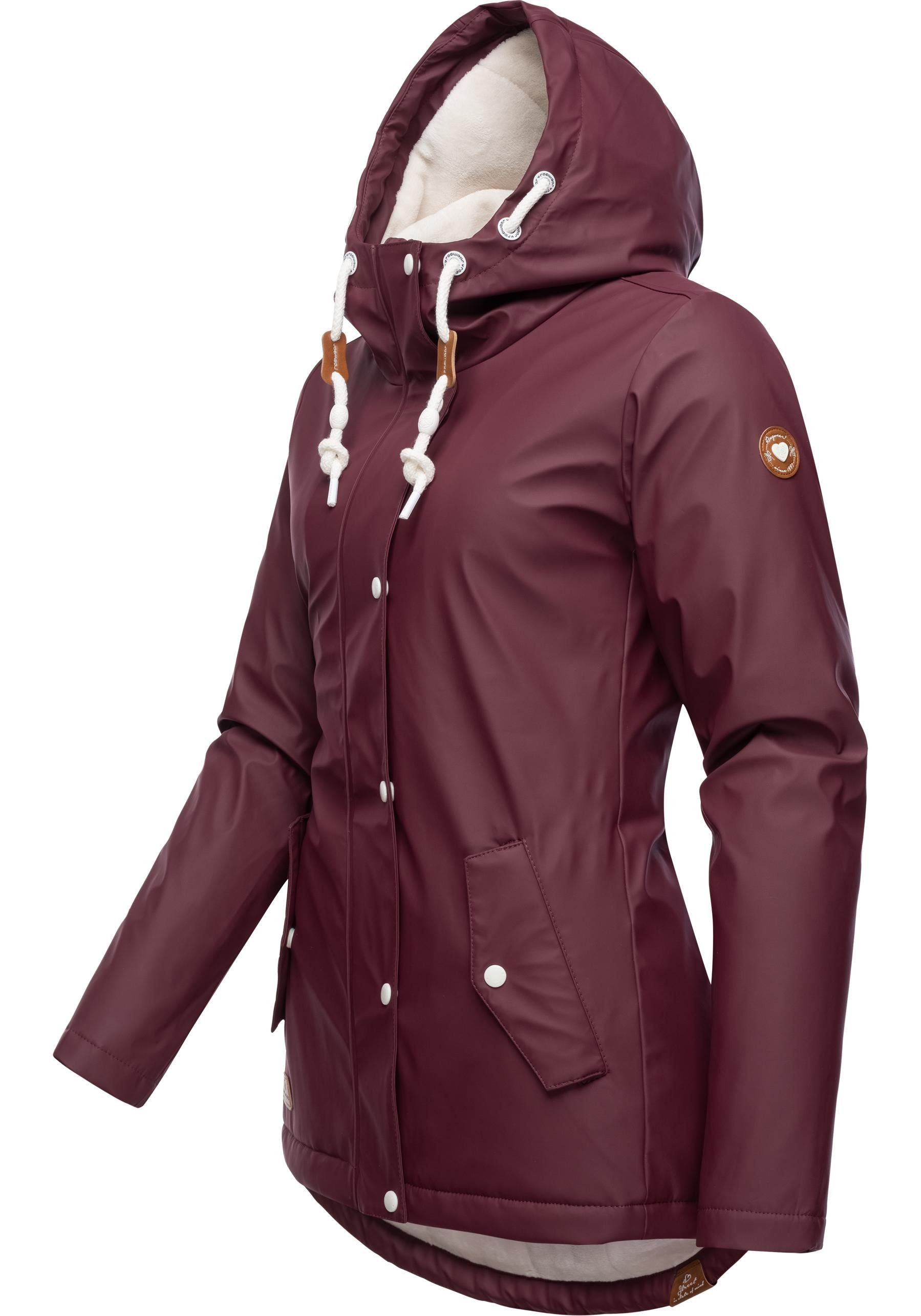 Ragwear Regenjacke Marge warm gefütterter Damen Winter Regenmantel
