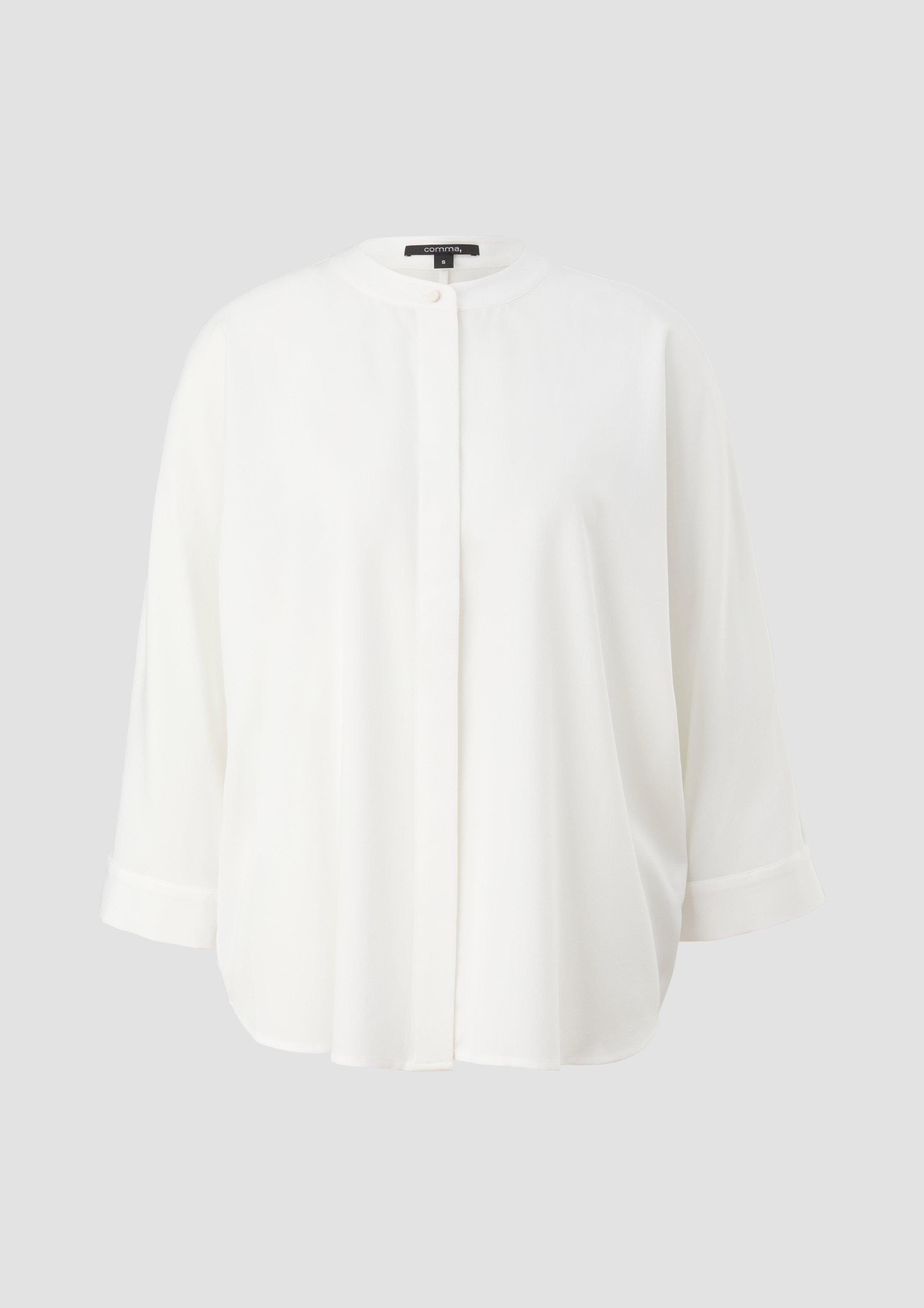 Comma 3/4-Arm-Shirt Twill-Bluse Viskosemix weiß aus