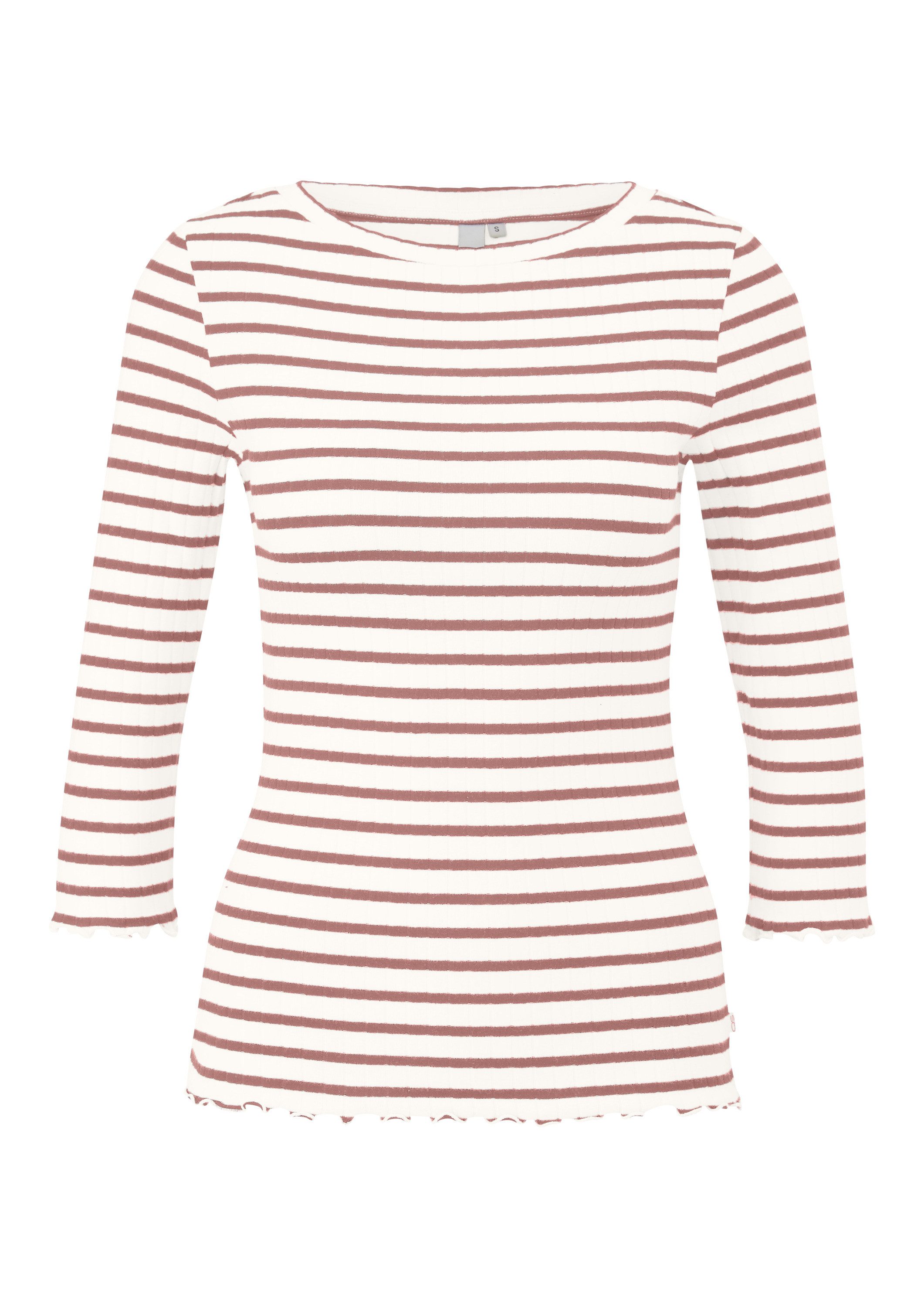 QS 3/4-Arm-Shirt T-Shirt Ringelshirt mit Rippstruktur günstig online kaufen