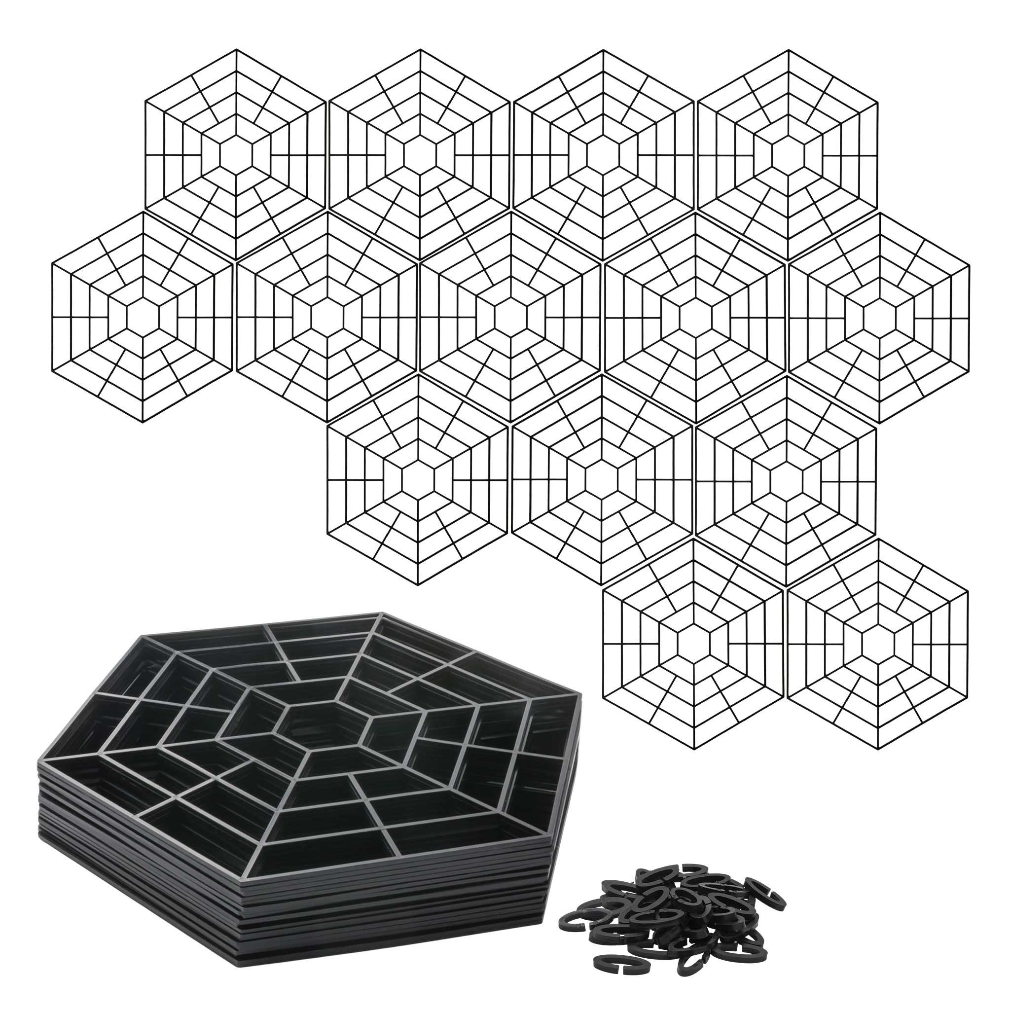 Spetebo Teichschutzgitter Teichschutzgitter schwimmend 31 x 27 cm schwarz - 20 Stück, 31x27x0,3 cm, Stück, 1-St., Anzahl, Schnelle Anwendung - Flexibel Beliebig