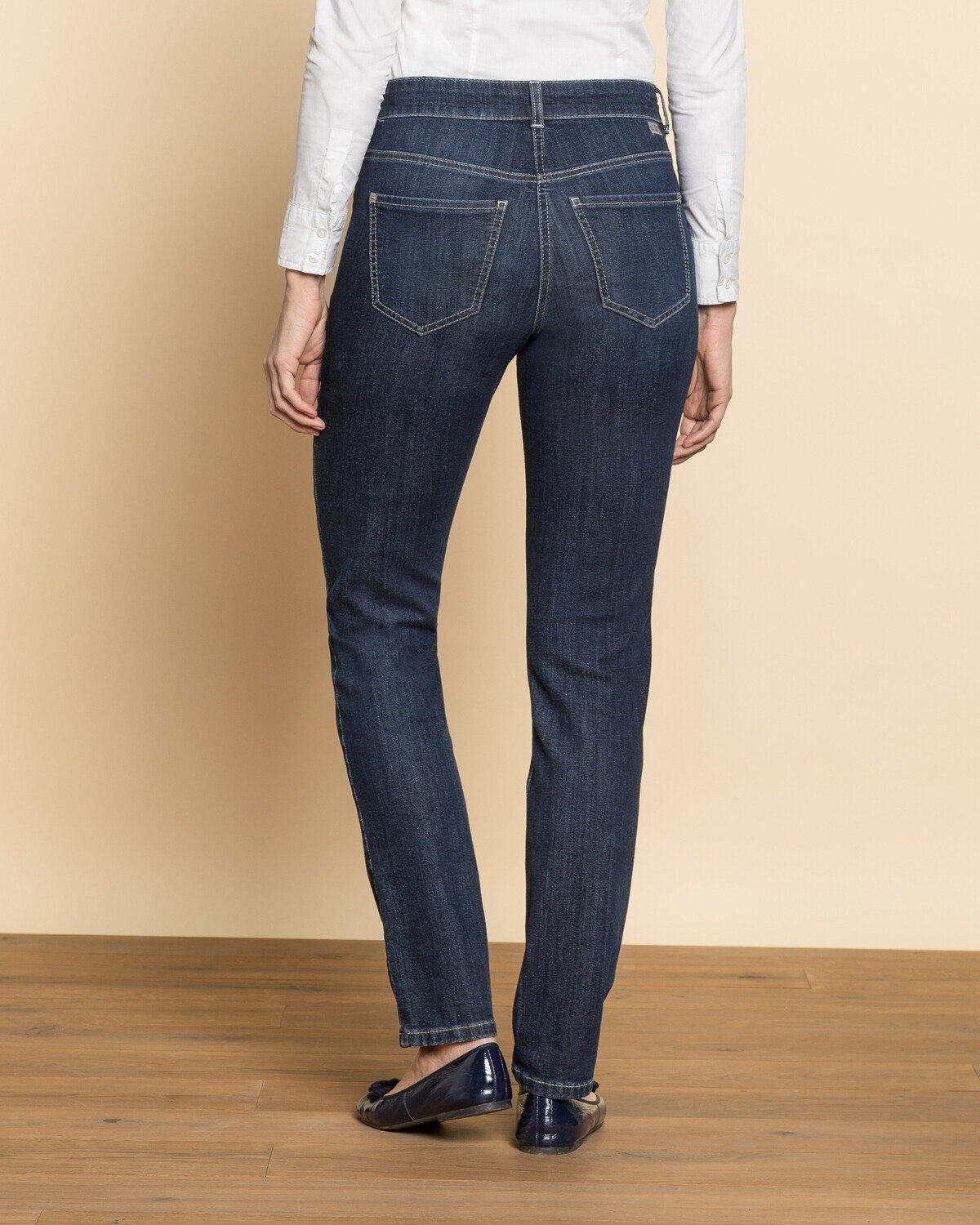 Jeans Angela Dunkelblau/L30 Pipe MAC 5-Pocket-Jeans