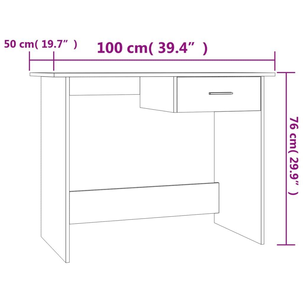 Schreibtisch Eichen-Optik 100x50x76 cm Holzwerkstoff furnicato Braun