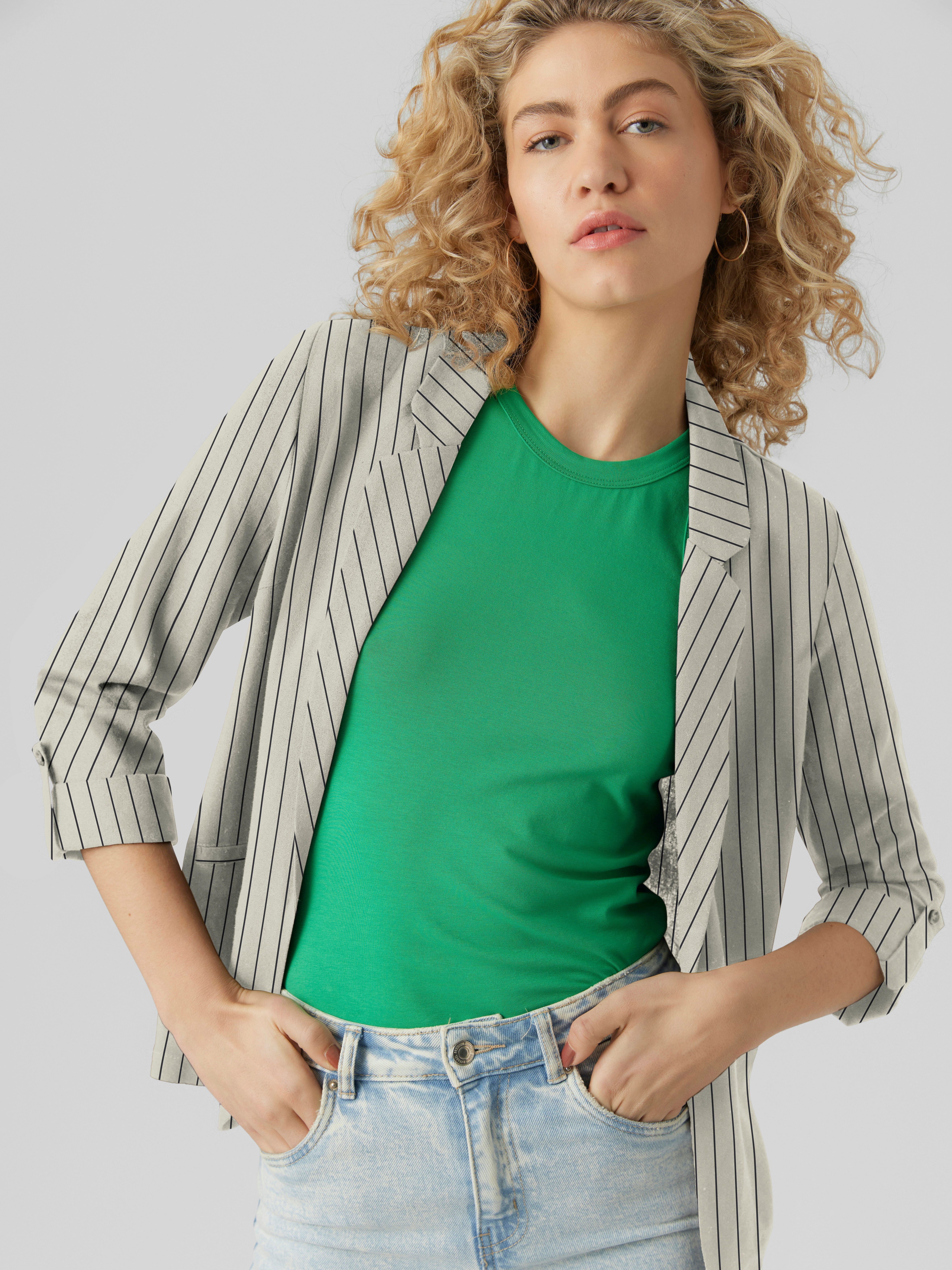 Vero Moda Kurzblazer VMJESMILO 3/4 LOOSE BLAZER WVN NOOS mit Leinen günstig online kaufen