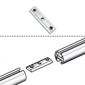 Gardinenstange Innenlaufgarnitur Lille, SN DECO GROUP, Ø 19 mm, 1-läufig, Fixmaß, Verschraubt, Aluminium, Komplettset