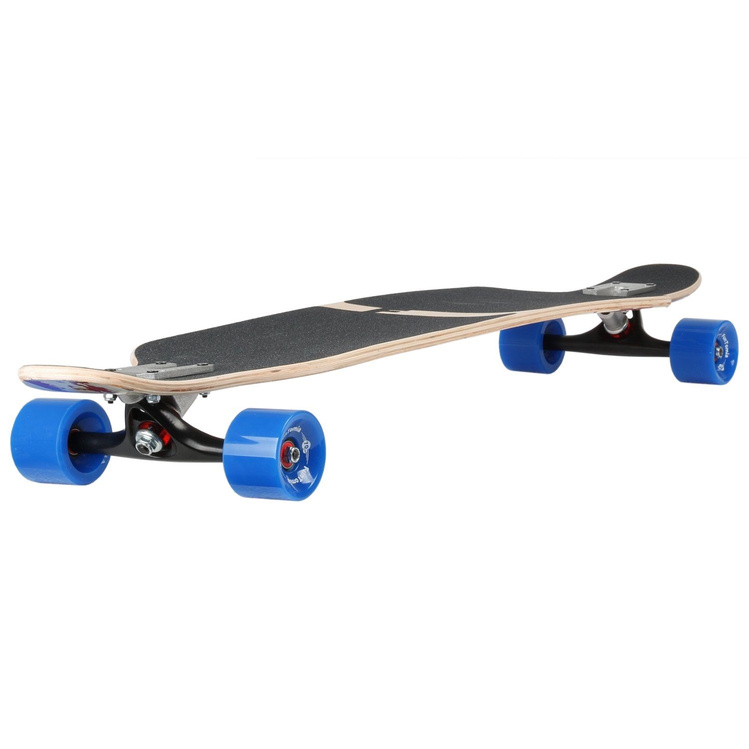 FunTomia Longboard Longboard in Camber Cruiser Twin 122kg Through Twin England Flex - Ahornholz Tip Camber Drop 1 Tip Rollen / - 3 Kugellager, Komplettboard mit Speed + Mach1 ABEC-9 25 Stufen Skateboard und bis LED T-Tool Flex