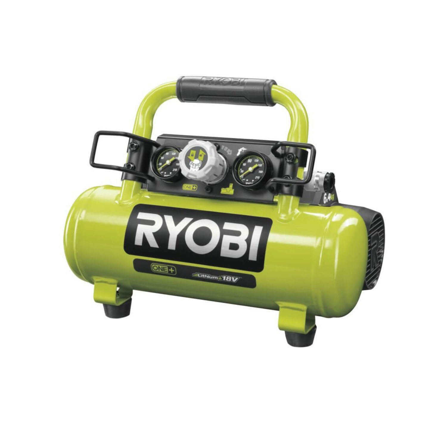 Ryobi Kompressor ONE+ 18 V, R18AC-0, Kompressor ohne Akku & Ladegerät,Auto Reifenfüller, max. 8,30 bar