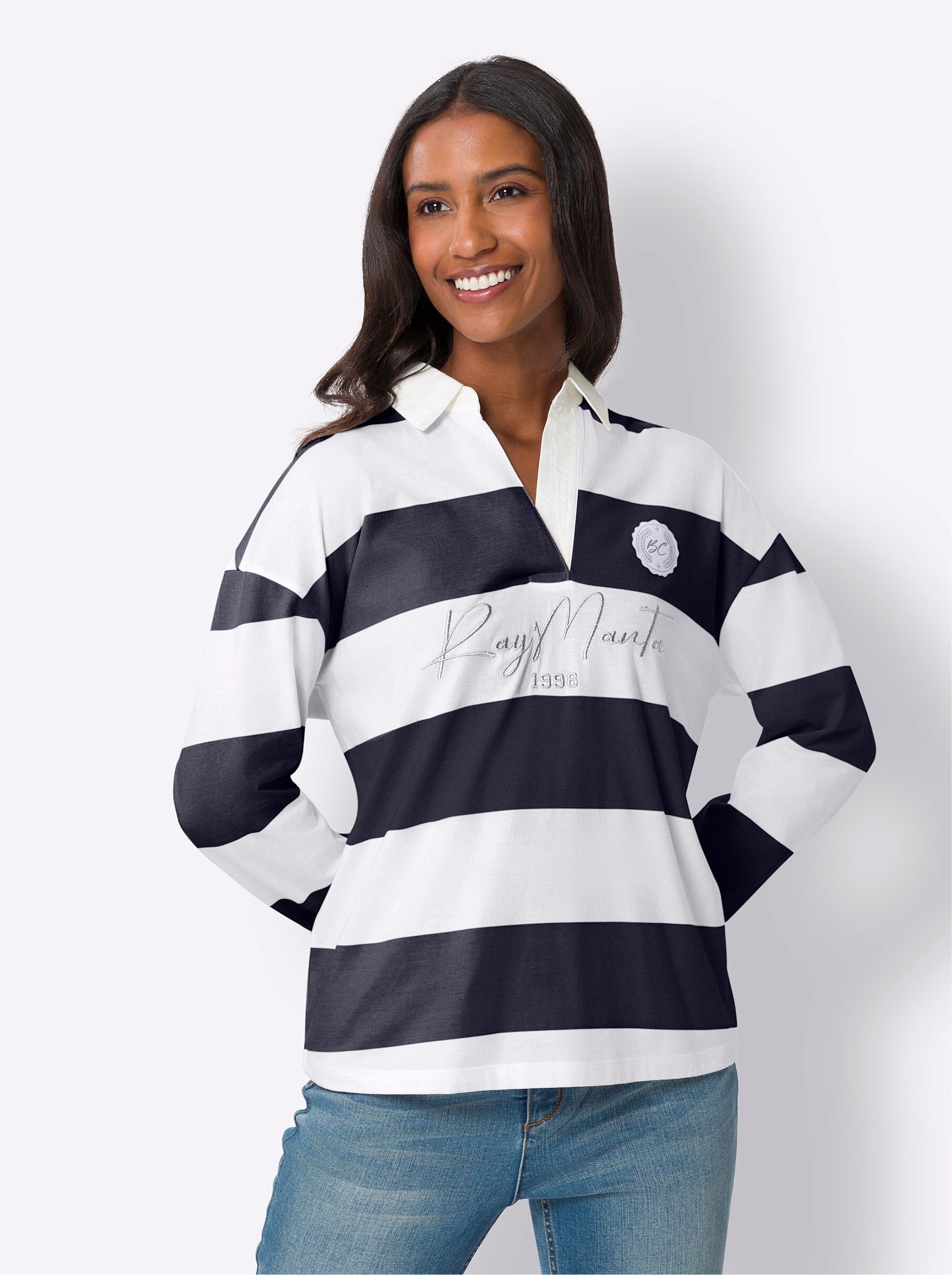 heine T-Shirt Langarm-Poloshirt günstig online kaufen